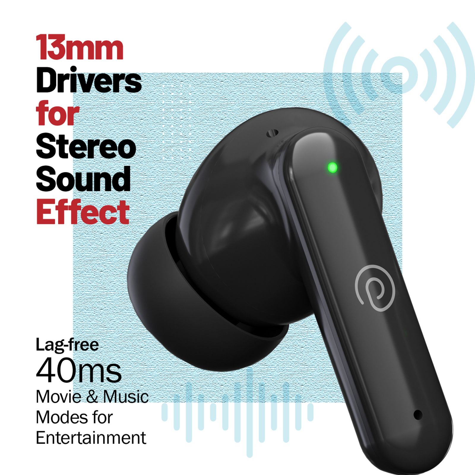 pTron Basspods Sync TWS Earbuds with Passive Noise Cancellation (IPX5 Water Resistant, Crystal Clear Stereo Call, Black)_8