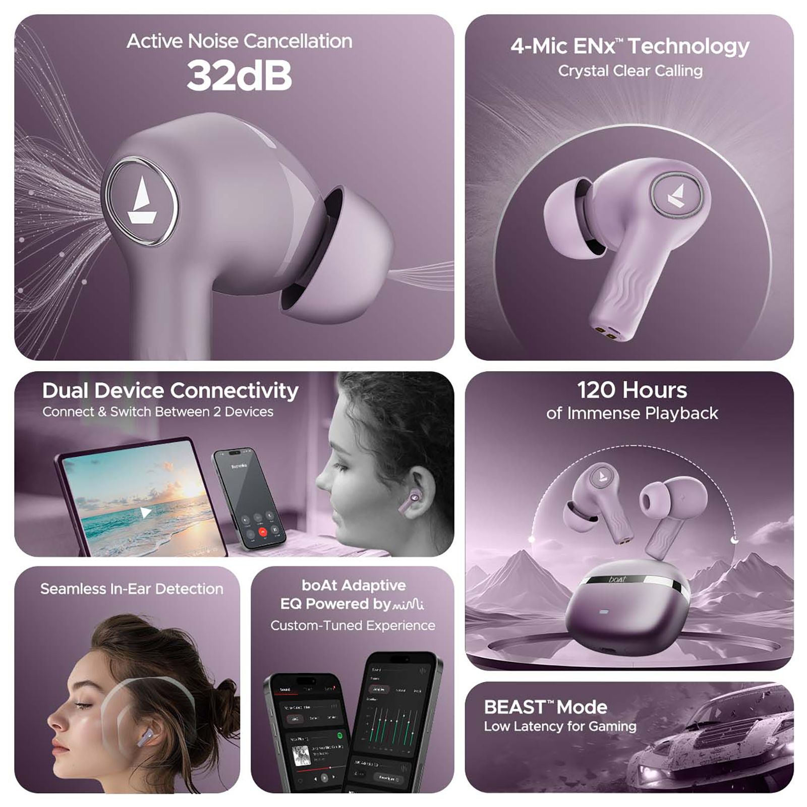boAt Nirvana Ion TWS Earbuds with Active Noise Cancellation (IPX4 Water & Sweat Resistant, ASAP Charging, Rose Quartz) boAt Nirvana Ion TWS Earbuds with Active Noise Cancellation (IPX4 Water & Sweat Resistant, ASAP Charging, Rose Quartz)_16