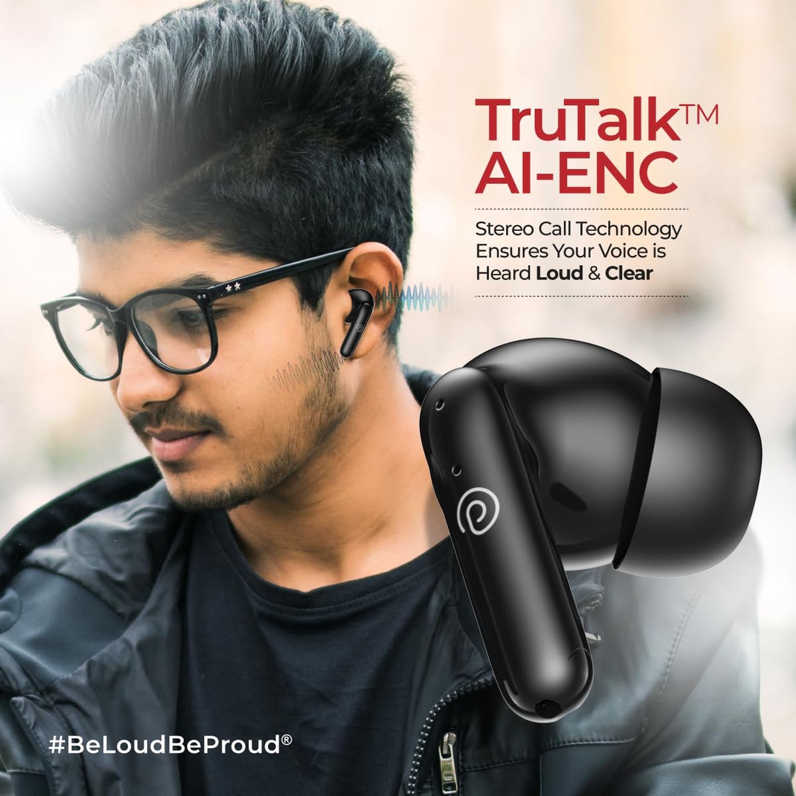 pTron Zenbuds Evo TWS Earbuds with Environmental Noise Cancellation (IPX5 Water Resistant, Immersive Stereo Sound, Black)_5