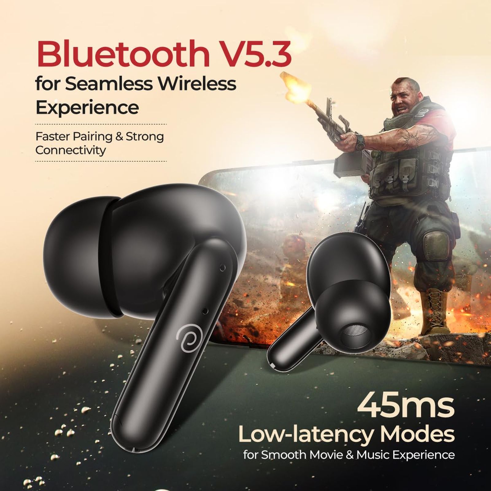 pTron Zenbuds Evo TWS Earbuds with Environmental Noise Cancellation (IPX5 Water Resistant, Immersive Stereo Sound, Black)_7