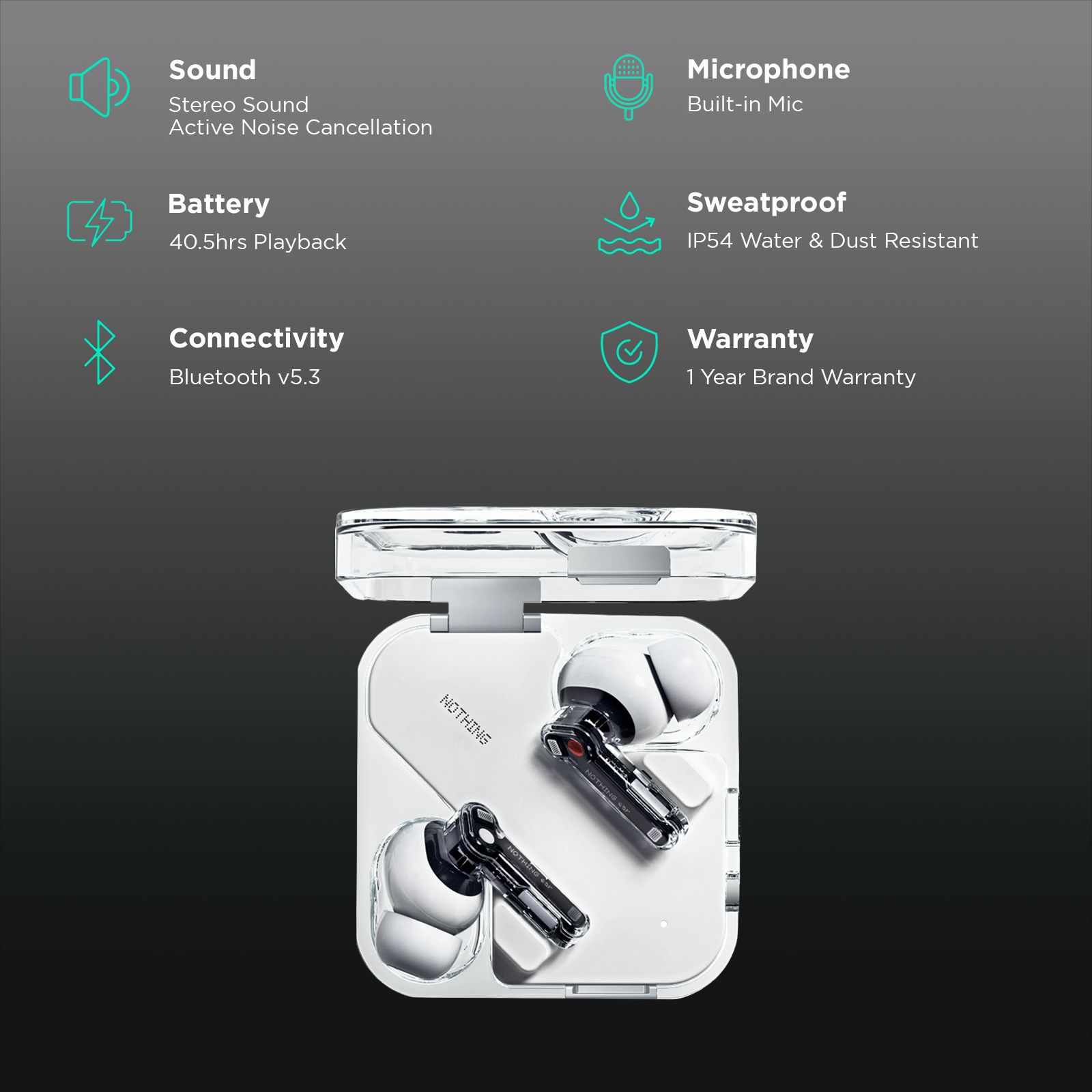 Nothing Ear TWS Earbuds with Active Noise Cancellation (IP54 Water Resistant, Deep Bass, White) Nothing Ear TWS Earbuds with Active Noise Cancellation (IP54 Water Resistant, Deep Bass, White)_2
