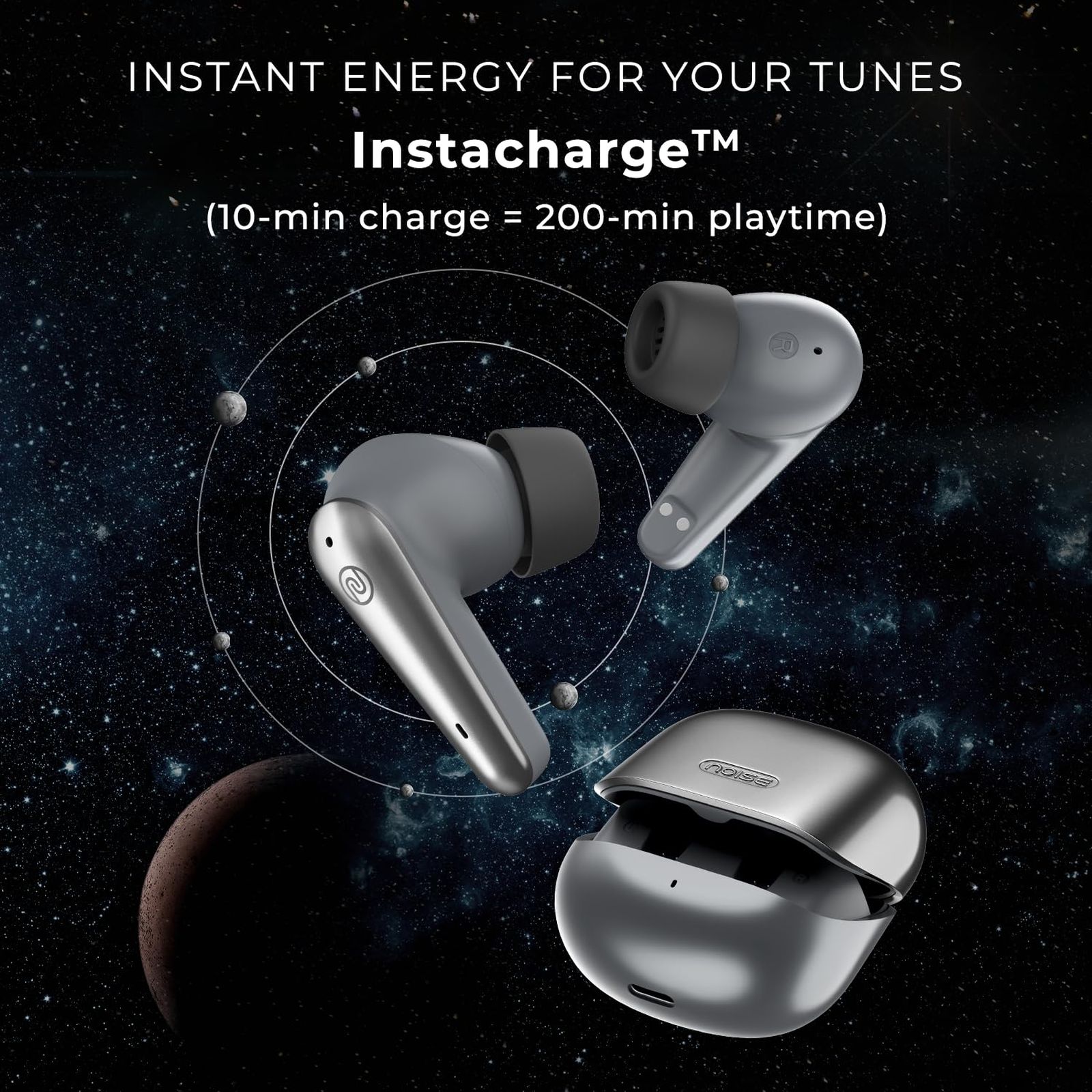noise Buds X Prime TWS Earbuds with Environmental Noise Cancellation (IPX5 Water Resistant, Fast Charge, Silver Grey) noise Buds X Prime TWS Earbuds with Environmental Noise Cancellation (IPX5 Water Resistant, Fast Charge, Silver Grey)_9