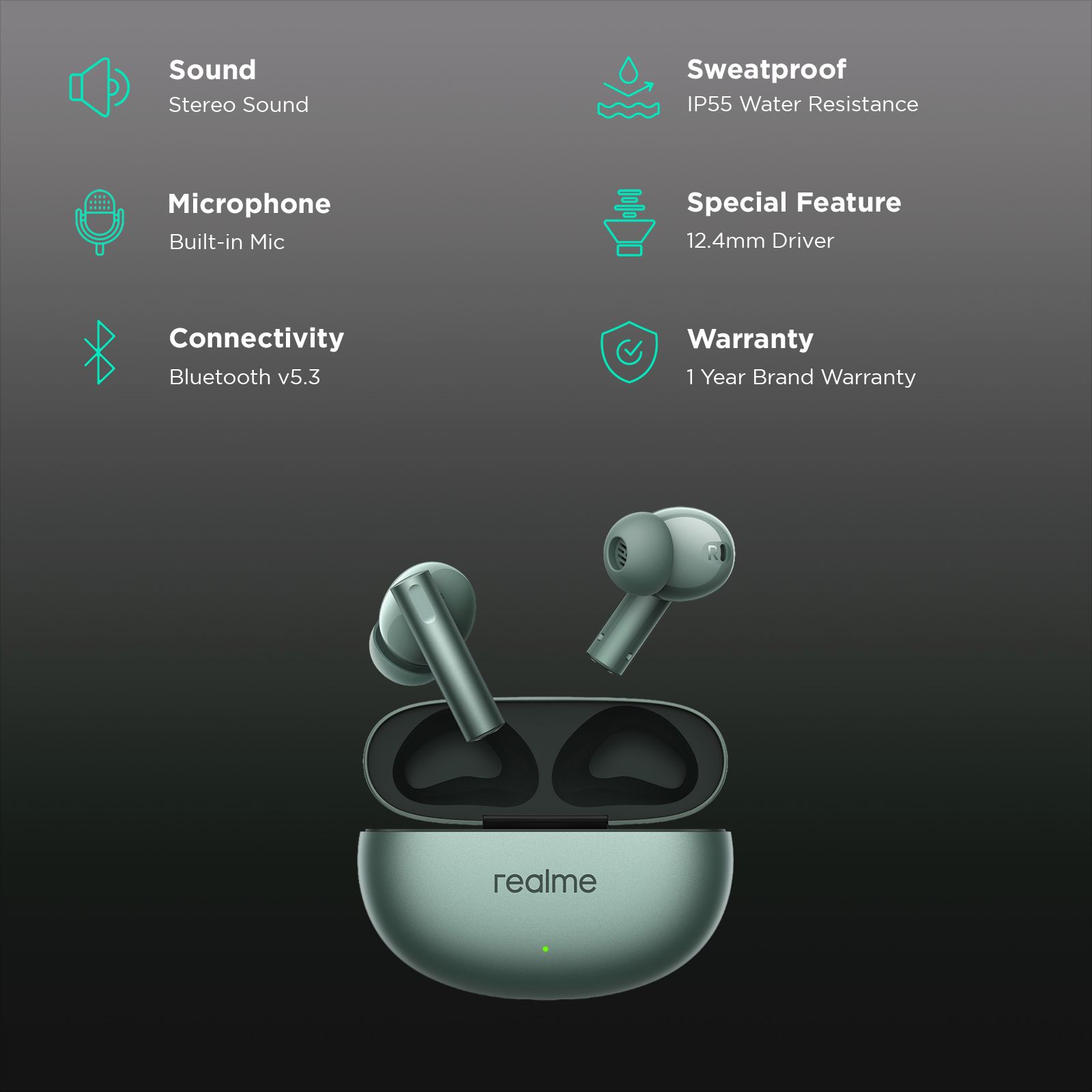 realme Buds Air 6 RMA2402 TWS Earbuds with Active Noise Cancellation (IP55 Water Resistant, Fast Charging, Forest Green) realme Buds Air 6 RMA2402 TWS Earbuds with Active Noise Cancellation (IP55 Water Resistant, Fast Charging, Forest Green)_2