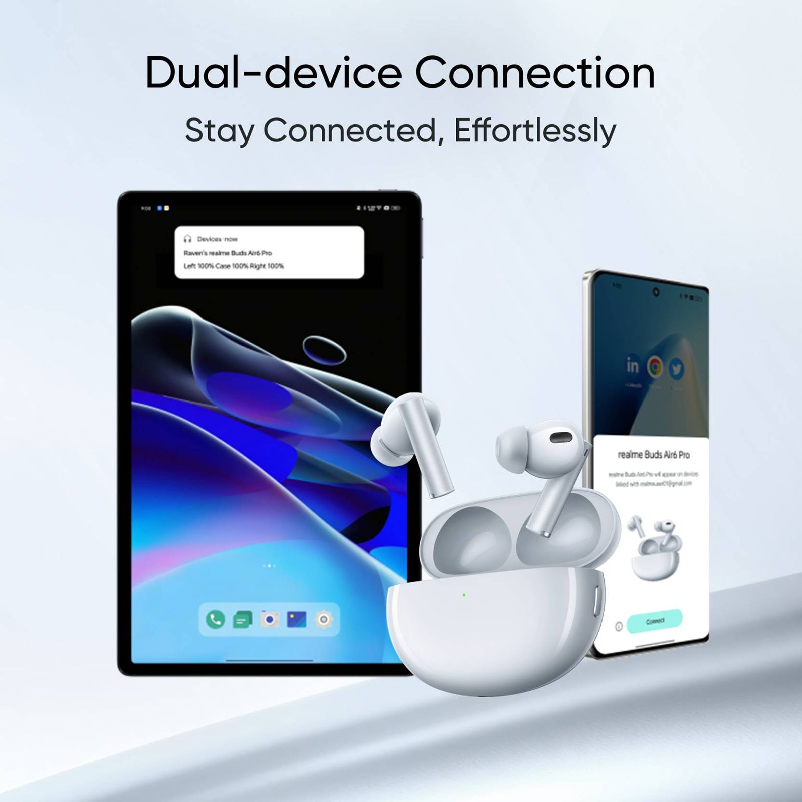 realme Buds Air 6 Pro TWS Earbuds with Active Noise Cancellation (IP55 Water Resistant, Google Fast Pairing, Sliver Blue)_8