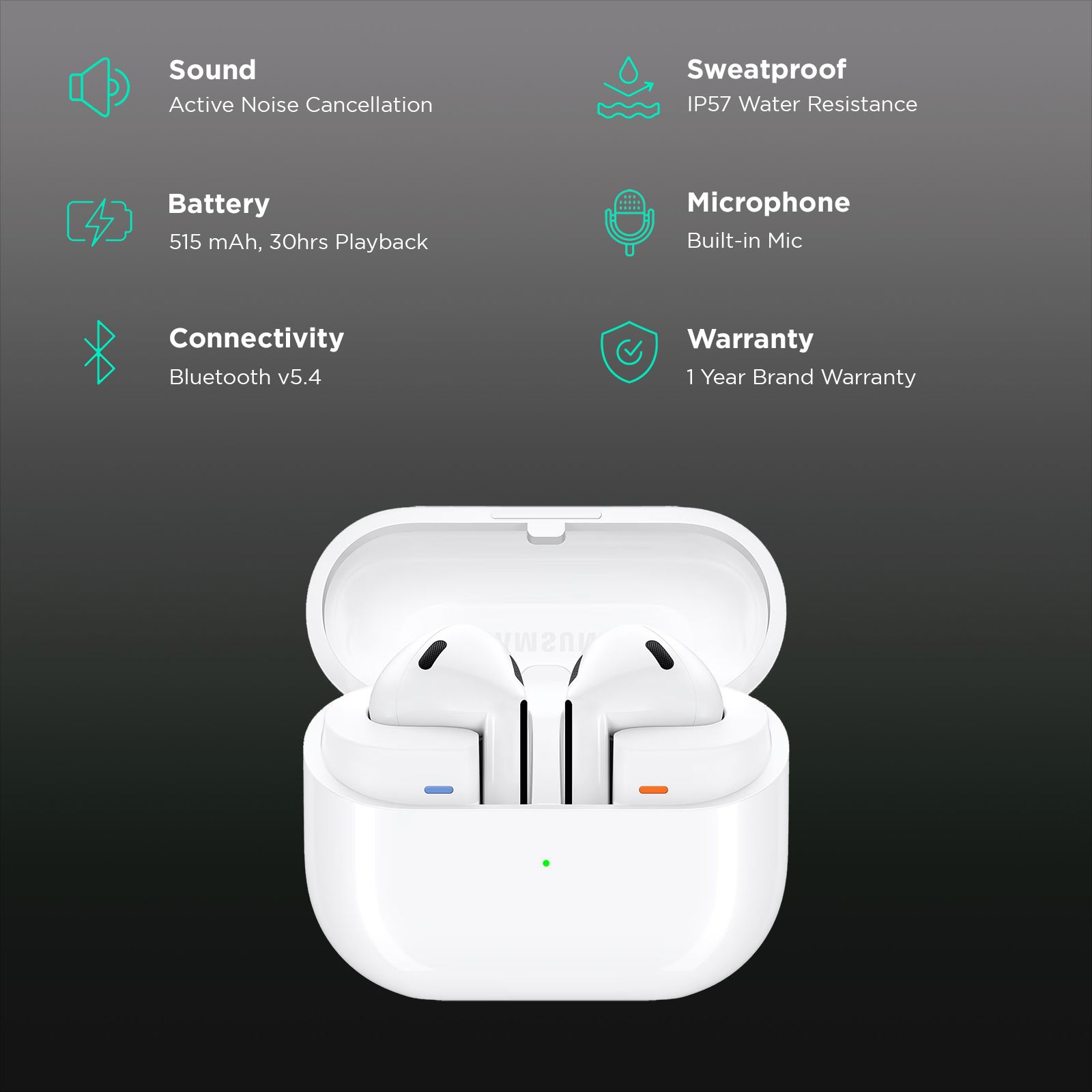SAMSUNG Galaxy Buds 3 SMR530NZWAINU TWS Earbuds with Active Noise Cancellation (IP57 Water Resistant, Hi-Fi Sound, White) SAMSUNG Galaxy Buds 3 SMR530NZWAINU TWS Earbuds with Active Noise Cancellation (IP57 Water Resistant, Hi-Fi Sound, White)_2