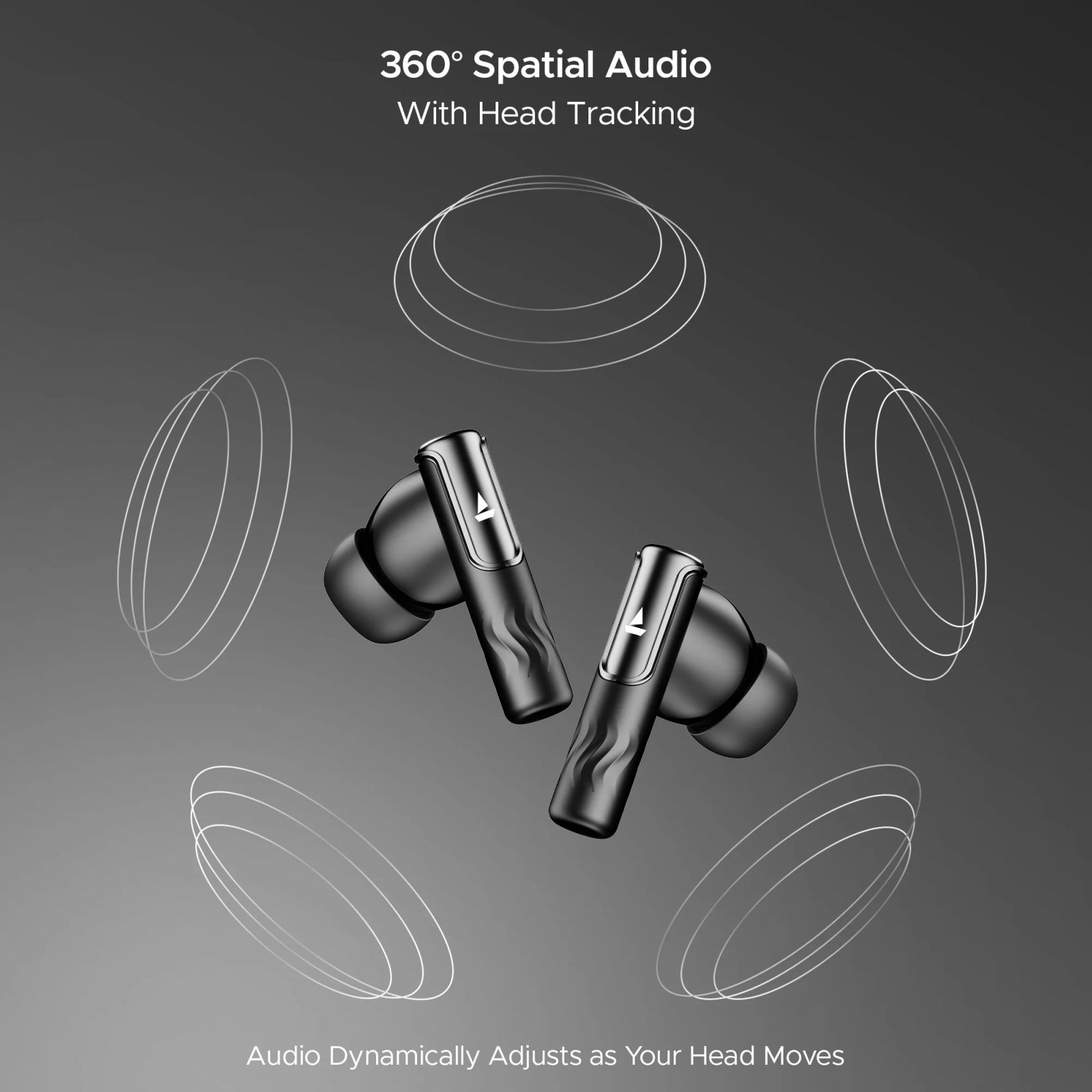 boAt Nirvana Ivy TWS Earbuds with Active Noise Cancellation (IPX5 Sweat Proof, 360 Degree Spatial Audio, Gunmetal Black) _3