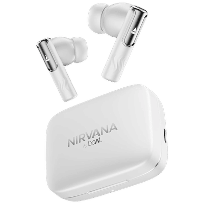 boAt Nirvana Ivy TWS Earbuds with Active Noise Cancellation (IPX5 Sweat Resistant, 360 Degree Spatial Audio, Gunmetal White)