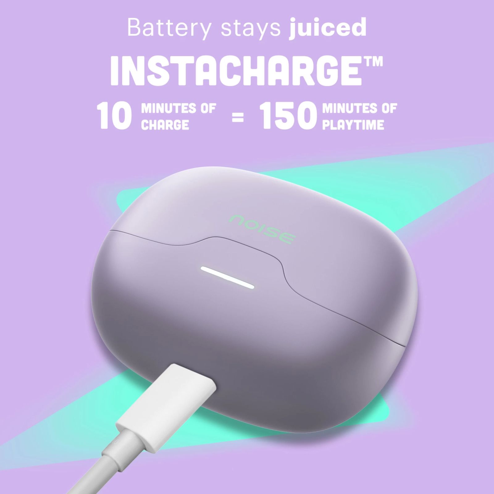 noise Pop Buds TWS Earbuds with Environmental Noise Cancellation (IPX5 Water Resistant, Hyper Sync, Lilac Pop)_4