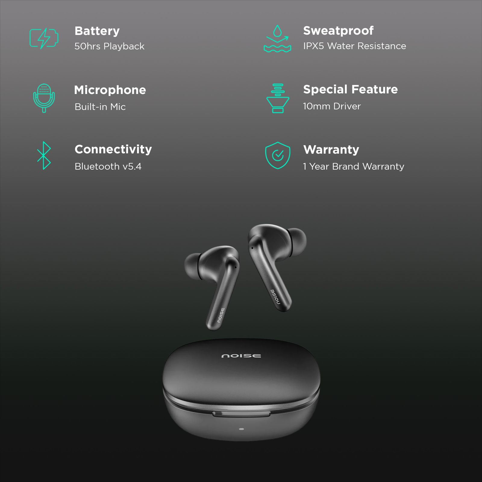 noise Air Buds Pro 4 TWS Earbuds with Active Noise Cancellation (IPX5 Water Resistant, Spatial Audio, Coal Black) noise Air Buds Pro 4 TWS Earbuds with Active Noise Cancellation (IPX5 Water Resistant, Spatial Audio, Coal Black)_2