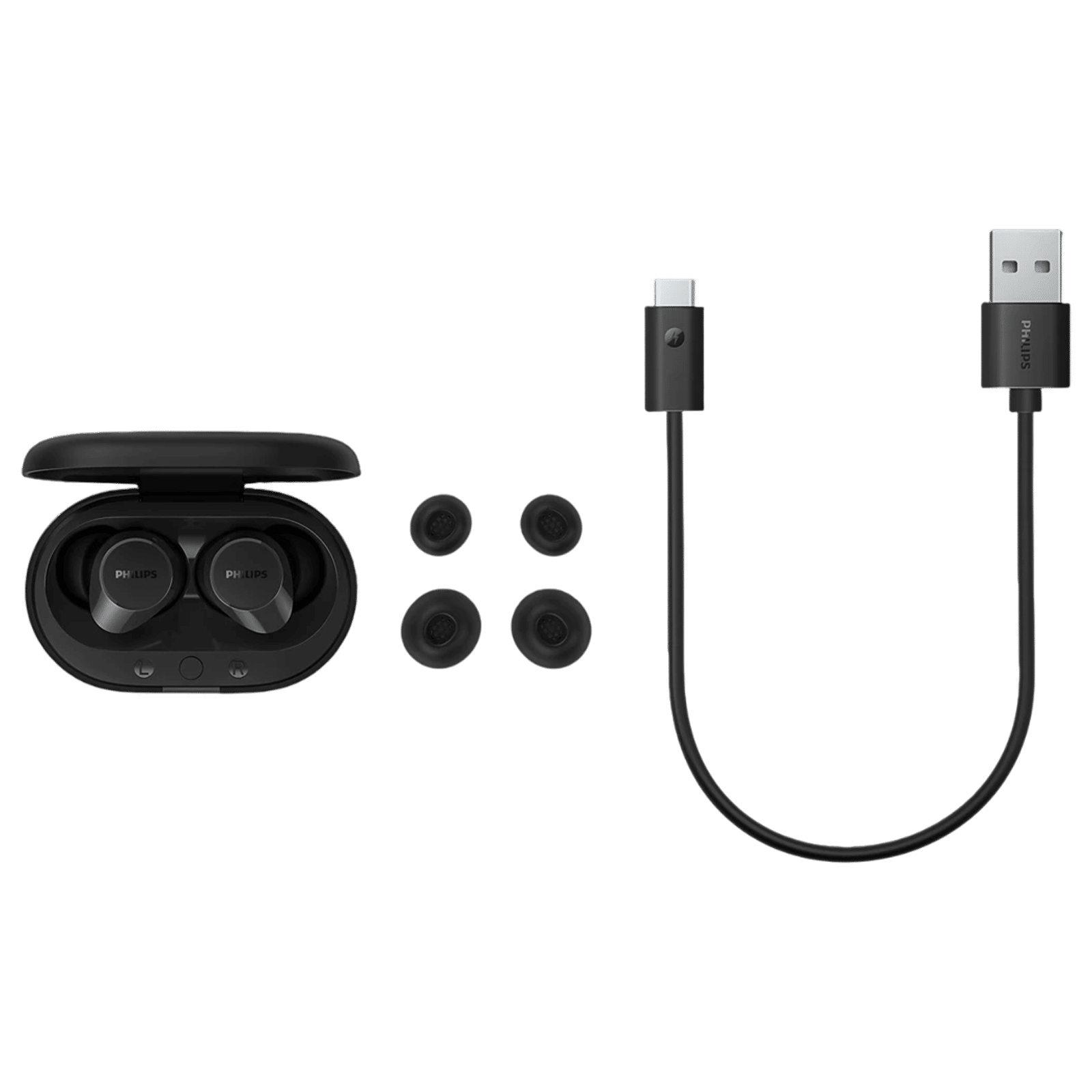 PHILIPS TAT1209BK/00 TWS Earbuds with Environmental Noise Cancellation (IPX4 Splash & Sweat Resistant, Dynamic Drivers, Black)_5