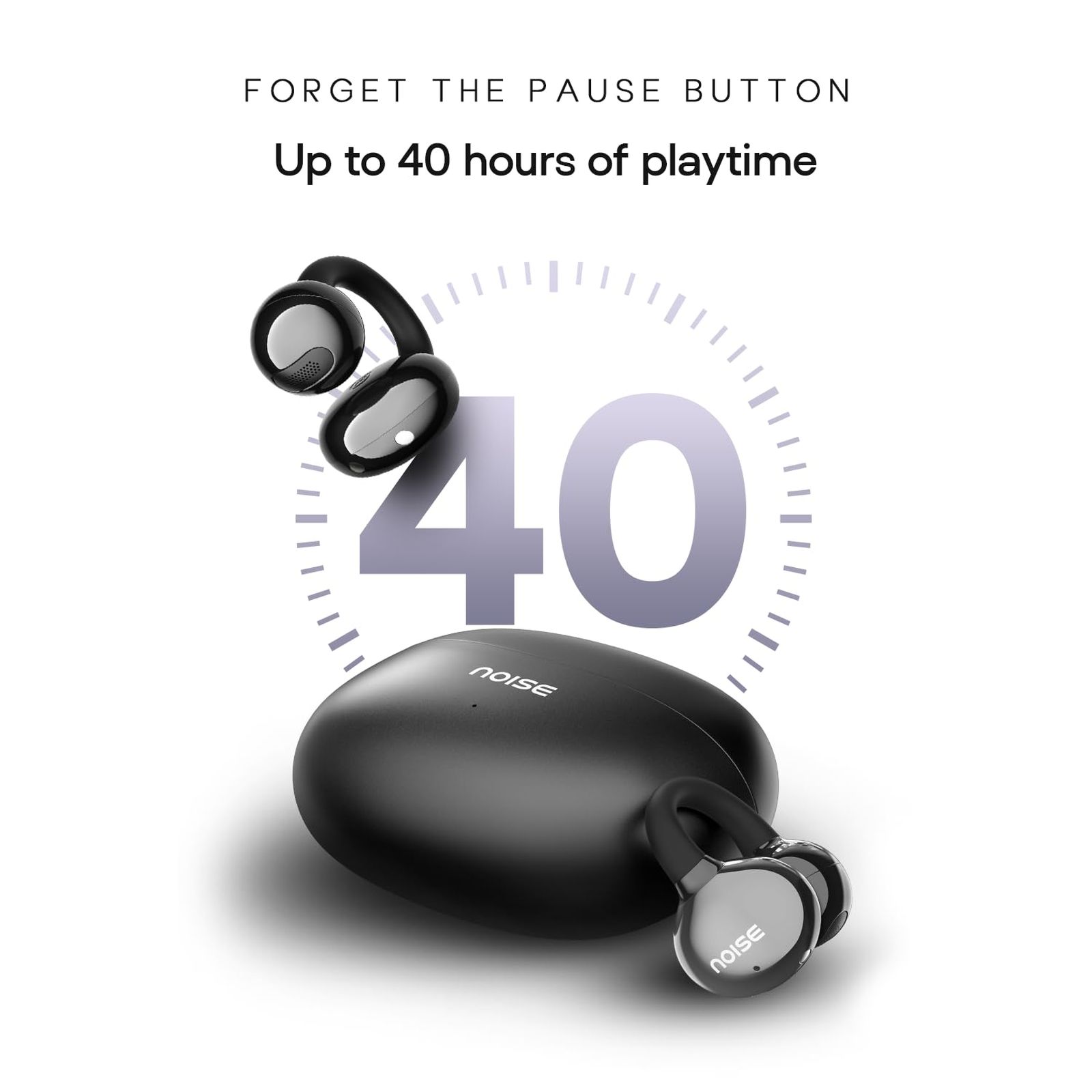 noise Air Clips TWS Earbuds with Environmental Noise Cancellation (IPX5 Water Resistant, AirWave Technology, Pearl Black) noise Air Clips TWS Earbuds with Environmental Noise Cancellation (IPX5 Water Resistant, AirWave Technology, Pearl Black)_4