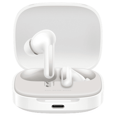 Redmi Buds 6 BHR9256IN TWS Earbuds with Hybrid Active Noise Cancellation (IP54 Water Resistant, Dual Driver Technology, Titan White)