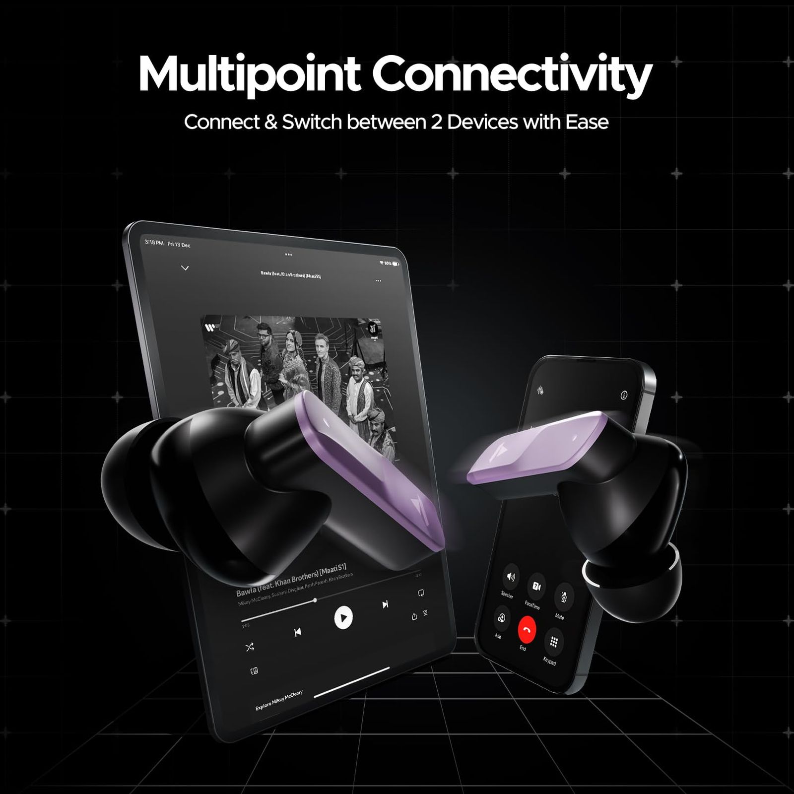 boAt Nirvana X TWS Earbuds with AI Noise Cancellation (IPX5 Water Resistant, Fast Charge, Smoky Amethyst)_3
