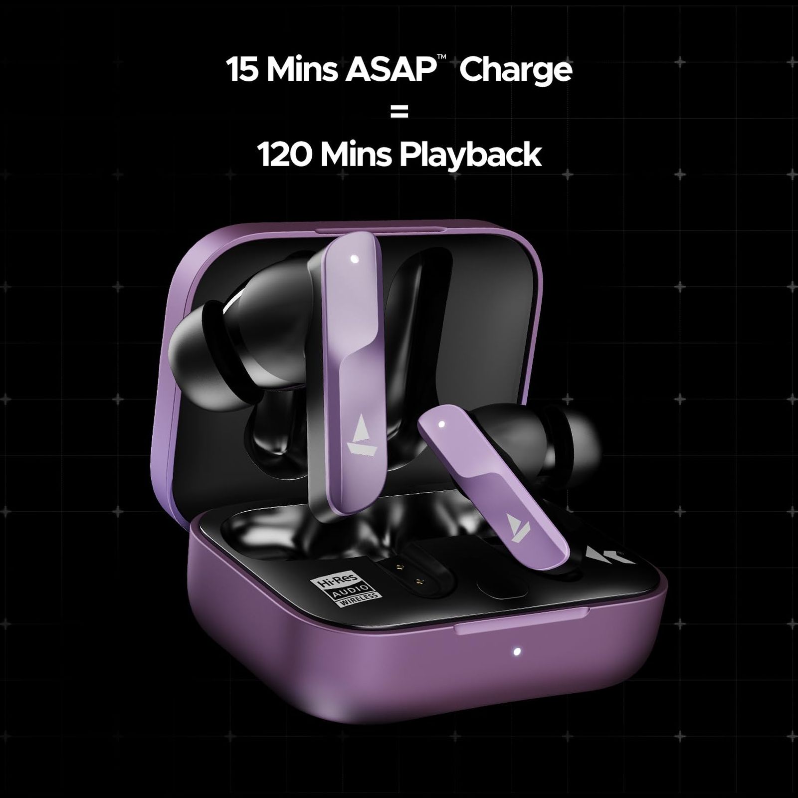 boAt Nirvana X TWS Earbuds with AI Noise Cancellation (IPX5 Water Resistant, Fast Charge, Smoky Amethyst)_5