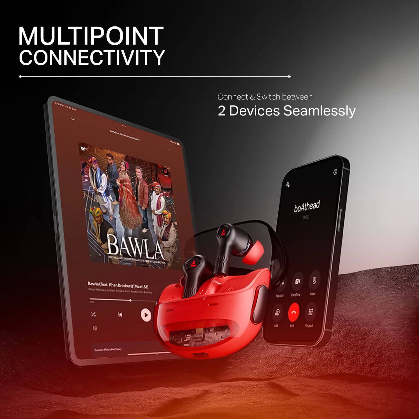 boAt Nirvana Crystl TWS Earbuds with Active Noise Cancellation (IPX4 Water Resistant, 60ms Low Latency, Blazing Red) boAt Nirvana Crystl TWS Earbuds with Active Noise Cancellation (IPX4 Water Resistant, 60ms Low Latency, Blazing Red)_8
