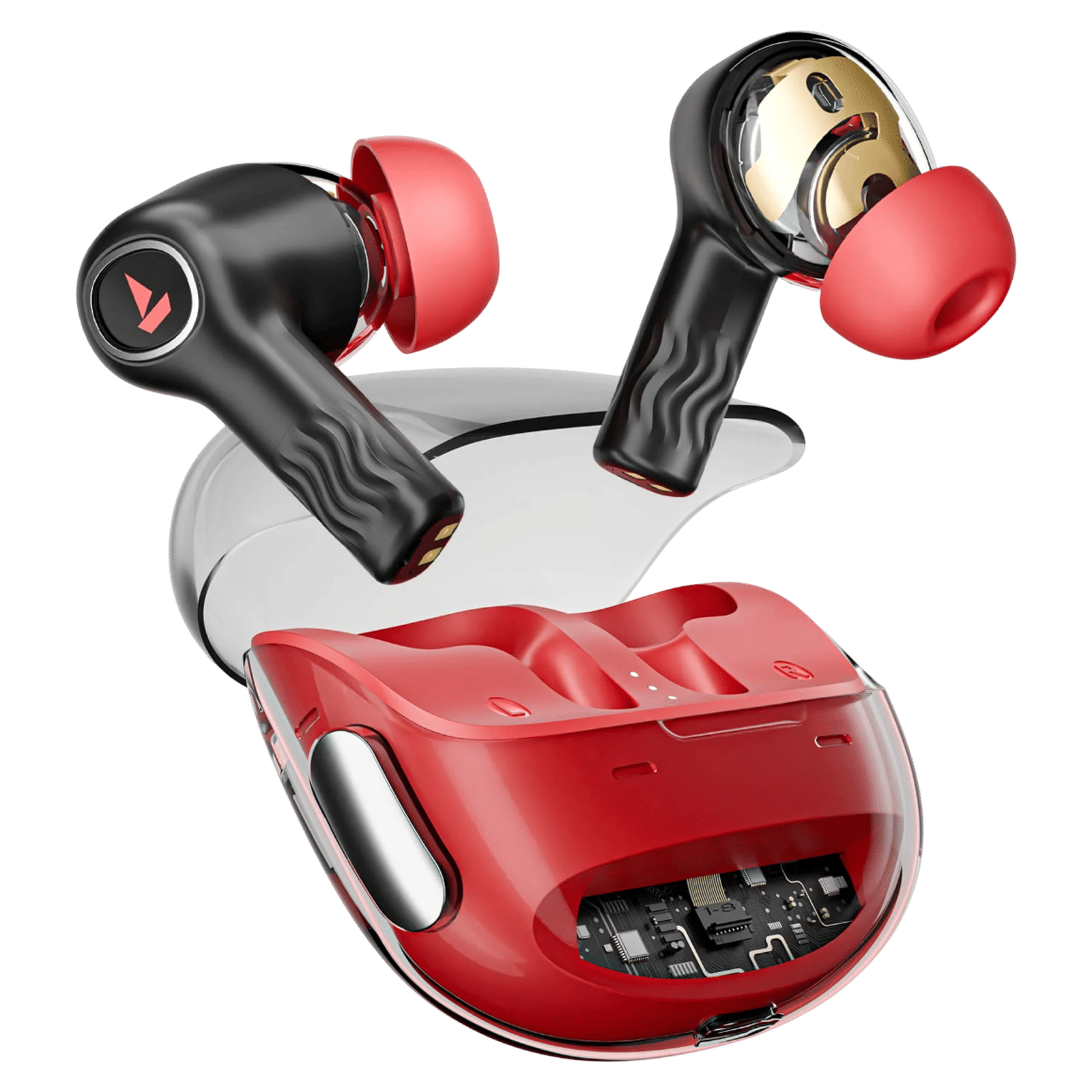 boAt Nirvana Crystl TWS Earbuds with Active Noise Cancellation (IPX4 Water Resistant, 60ms Low Latency, Blazing Red) boAt Nirvana Crystl TWS Earbuds with Active Noise Cancellation (IPX4 Water Resistant, 60ms Low Latency, Blazing Red)_1