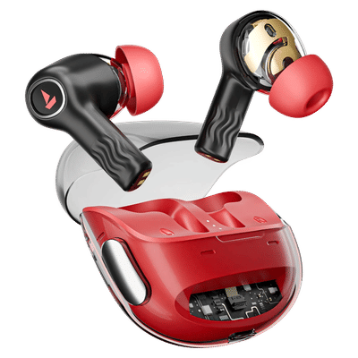 boAt Nirvana Crystl TWS Earbuds with Active Noise Cancellation (IPX4 Water Resistant, 60ms Low Latency, Blazing Red)