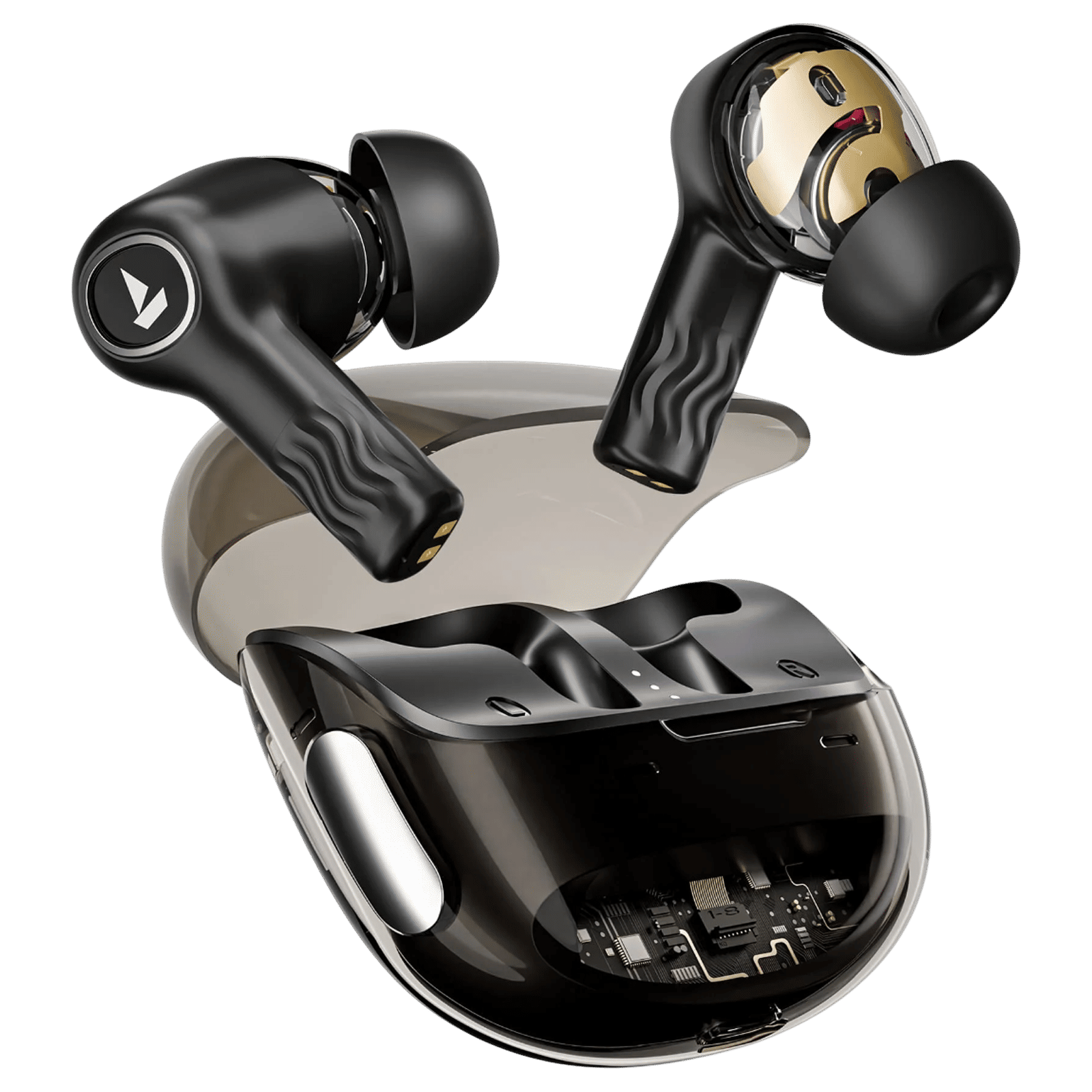 boAt Nirvana Crystl TWS Earbuds with Active Noise Cancellation (IPX4 Water Resistant, 60ms Low Latency, Quantum Black) boAt Nirvana Crystl TWS Earbuds with Active Noise Cancellation (IPX4 Water Resistant, 60ms Low Latency, Quantum Black)_1