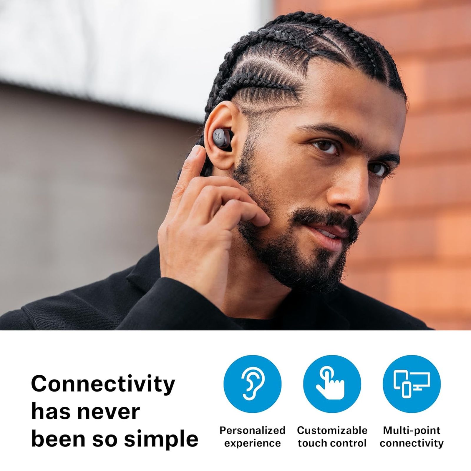 SENNHEISER MOMENTUM True Wireless 4 700366 TWS Earbuds with Adaptive Noise Cancellation (IP54 Dust & Splash Resistant, Auracast Support, White Silver) SENNHEISER MOMENTUM True Wireless 4 700366 TWS Earbuds with Adaptive Noise Cancellation (IP54 Dust & Splash Resistant, Auracast Support, White Silver)_5