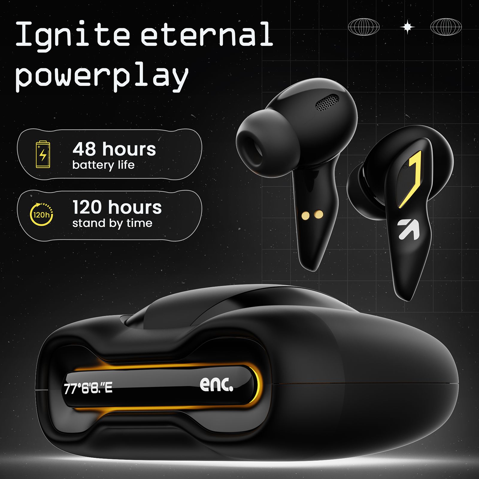 GOBOULT Ember TWS Earbuds with Environmental Noise Cancellation (IPX5 Water Resistant, Fast Charging, Black) GOBOULT Ember TWS Earbuds with Environmental Noise Cancellation (IPX5 Water Resistant, Fast Charging, Black)_7