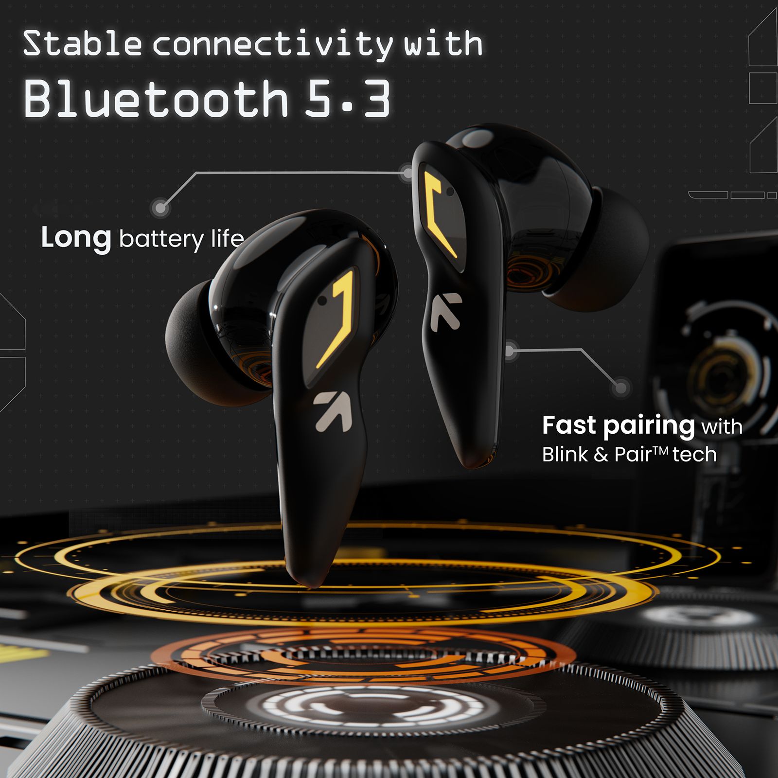 GOBOULT Ember TWS Earbuds with Environmental Noise Cancellation (IPX5 Water Resistant, Fast Charging, Black) GOBOULT Ember TWS Earbuds with Environmental Noise Cancellation (IPX5 Water Resistant, Fast Charging, Black)_8