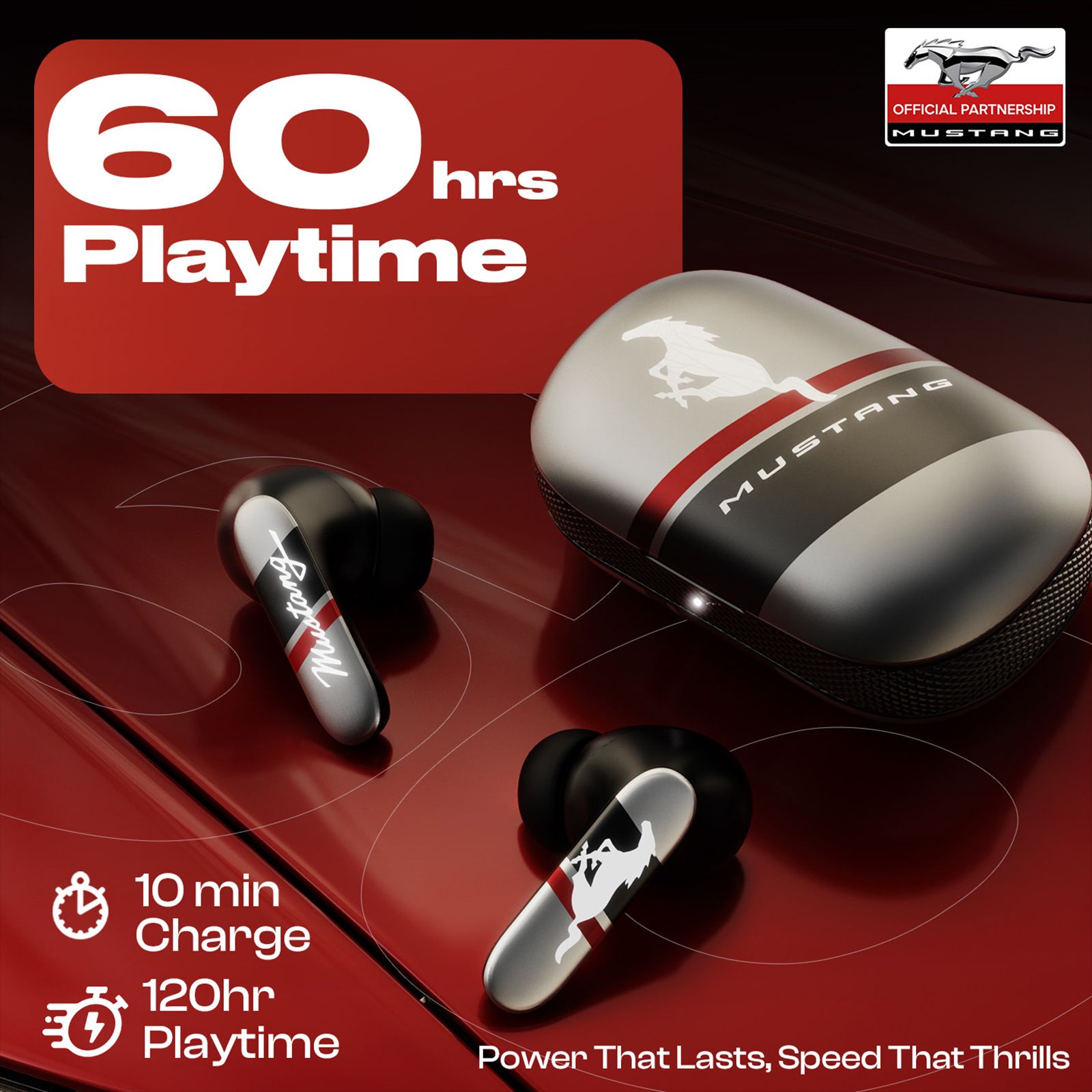 GOBOULT Mustang Dyno TWS Earbuds with Environmental Noise Cancellation (IPX5 Water Resistant, Fast Charging, Dyno Silver)_9