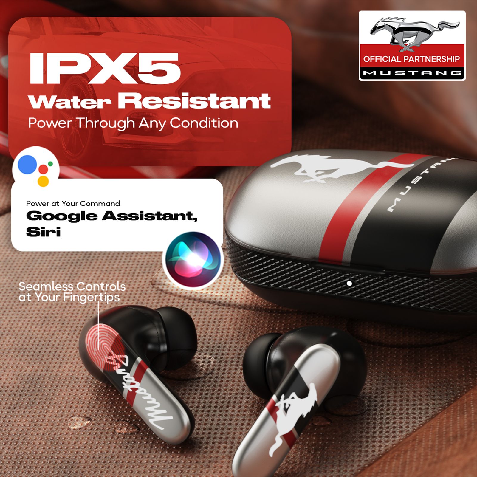 GOBOULT Mustang Dyno TWS Earbuds with Environmental Noise Cancellation (IPX5 Water Resistant, Fast Charging, Dyno Silver)_12