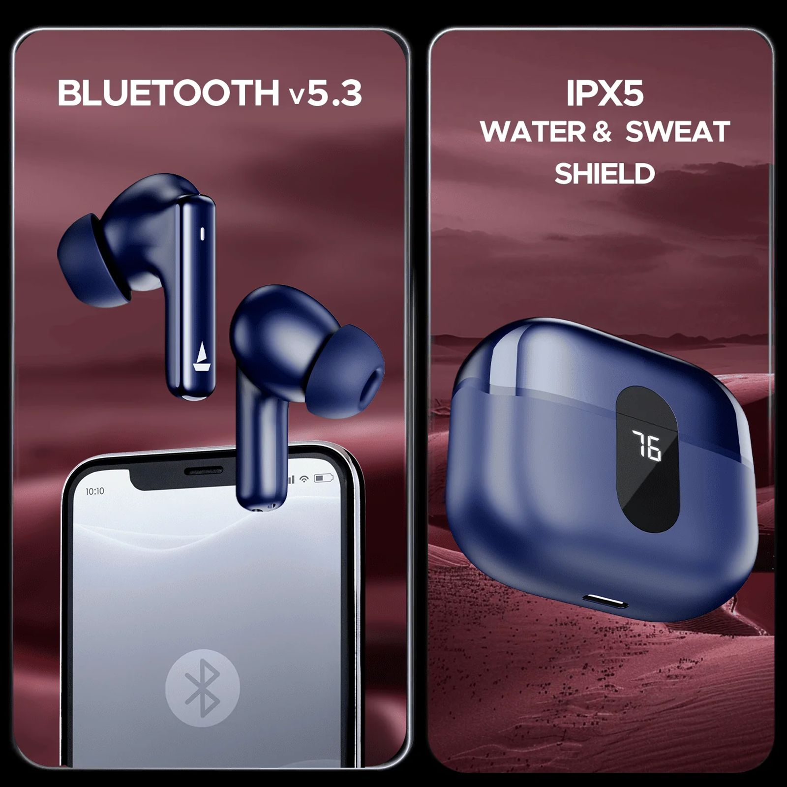 boAt Airdopes Plus 318 TWS Earbuds with Environmental Noise Cancellation (IPX5 Water Resistant, ASAP Charge, Starry Blue)_9