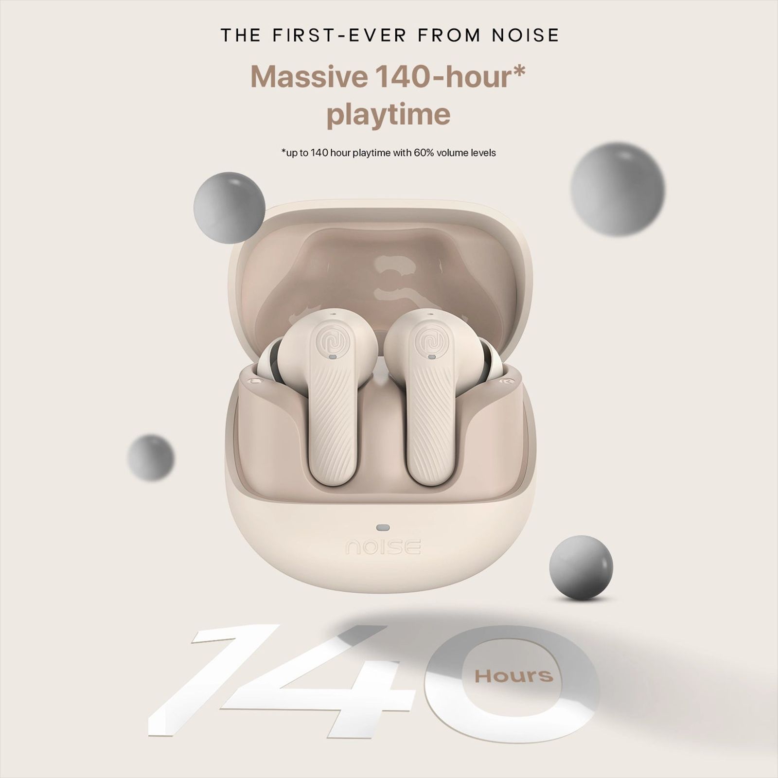 noise Buds X2 TWS Earbuds with Active Noise Cancellation (IPX5 Water Resistant, Instacharge, Dune Beige)_6