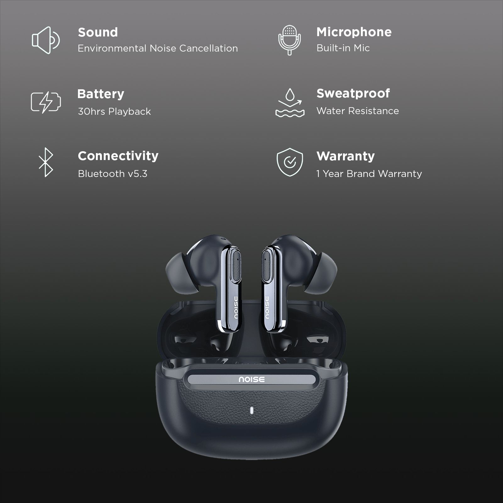 noise Buds Evoke AUD-HDPHN-BUDSEVOKE TWS Earbuds with Environmental Noise Cancellation (IPX4 Water Resistant, InstaCharge Technology, Space Blue) noise Buds Evoke AUD-HDPHN-BUDSEVOKE TWS Earbuds with Environmental Noise Cancellation (IPX4 Water Resistant, InstaCharge Technology, Space Blue)_2