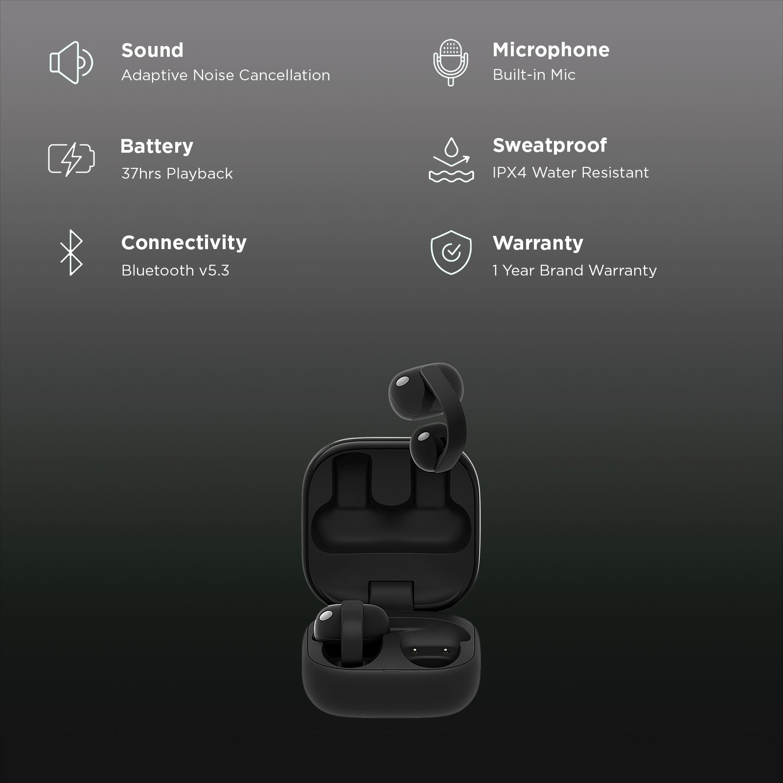 SONY LinkBuds Clip Series WF-LC900/BZ IN TWS Earbuds with Adaptive Noise Cancellation (IPX4 Water Resistant, AI Voice Pickup, Black) SONY LinkBuds Clip Series WF-LC900/BZ IN TWS Earbuds with Adaptive Noise Cancellation (IPX4 Water Resistant, AI Voice Pickup, Black)_2