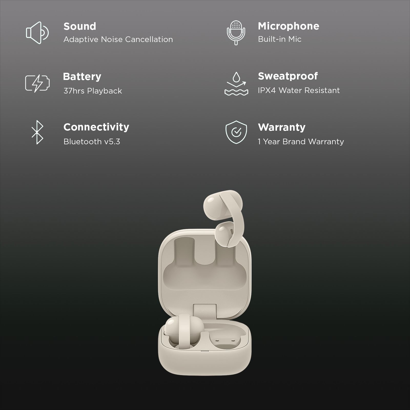 SONY LinkBuds Clip Series WF-LC900/CZ IN TWS Earbuds with Adaptive Noise Cancellation (IPX4 Water Resistant, AI Voice Pickup, Griege) SONY LinkBuds Clip Series WF-LC900/CZ IN TWS Earbuds with Adaptive Noise Cancellation (IPX4 Water Resistant, AI Voice Pickup, Griege)_2