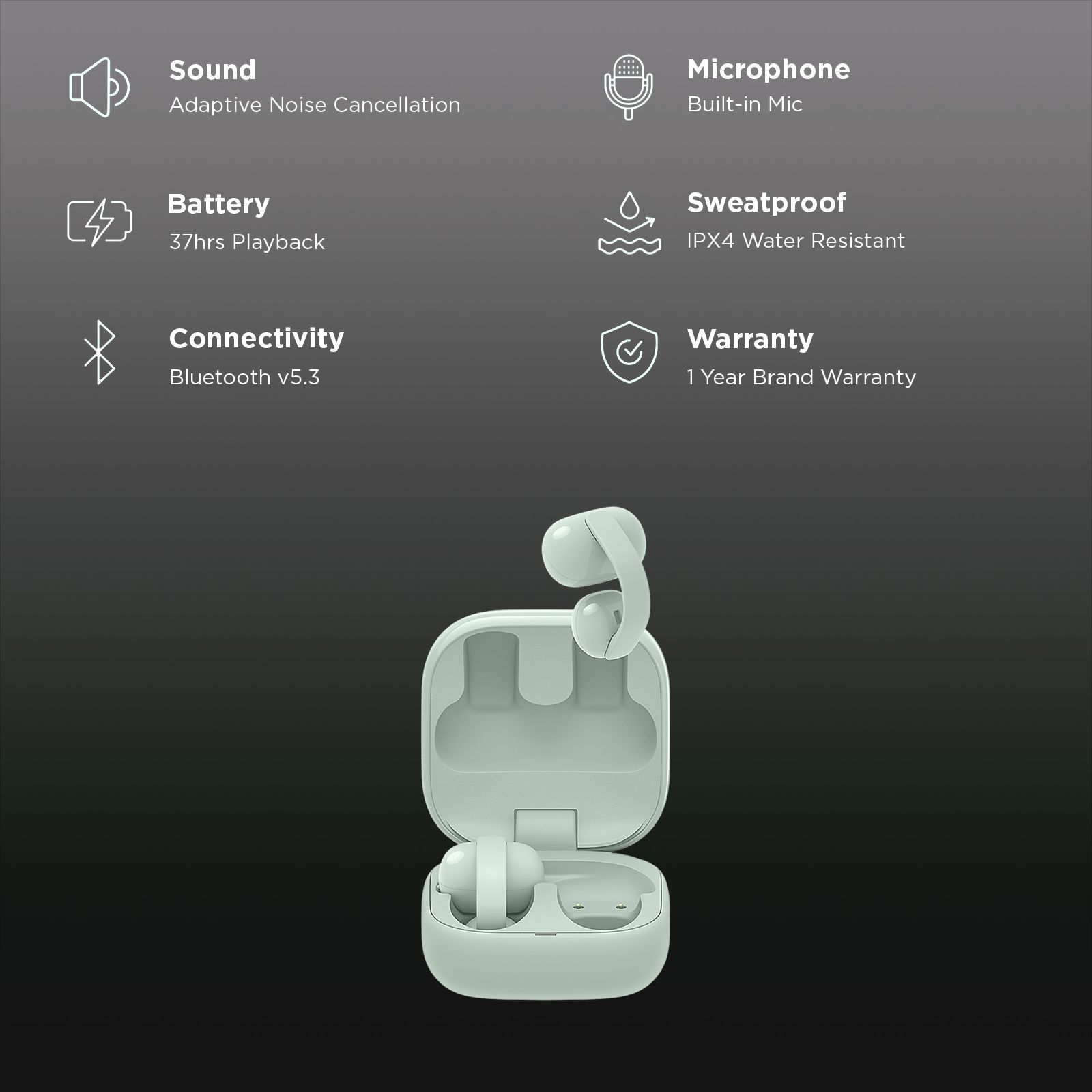 SONY LinkBuds Clip Series WF-LC900/GZ IN TWS Earbuds with Adaptive Noise Cancellation (IPX4 Water Resistant, AI Voice Pickup, Green) SONY LinkBuds Clip Series WF-LC900/GZ IN TWS Earbuds with Adaptive Noise Cancellation (IPX4 Water Resistant, AI Voice Pickup, Green)_2
