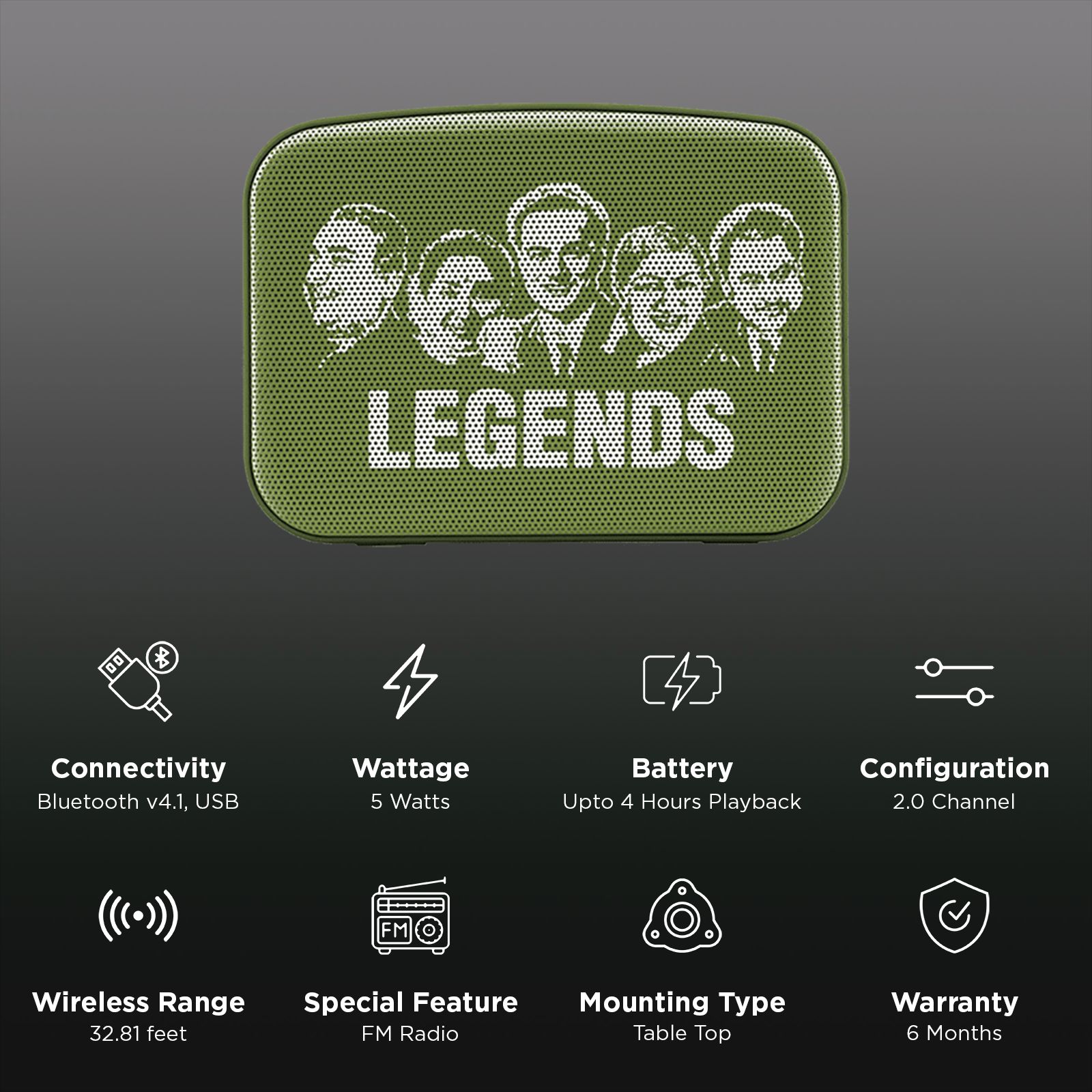 SAREGAMA Carvaan 5W Portable Bluetooth Speaker (4 Hours Playtime, 2.0 Channel, Sapphire Green)_2