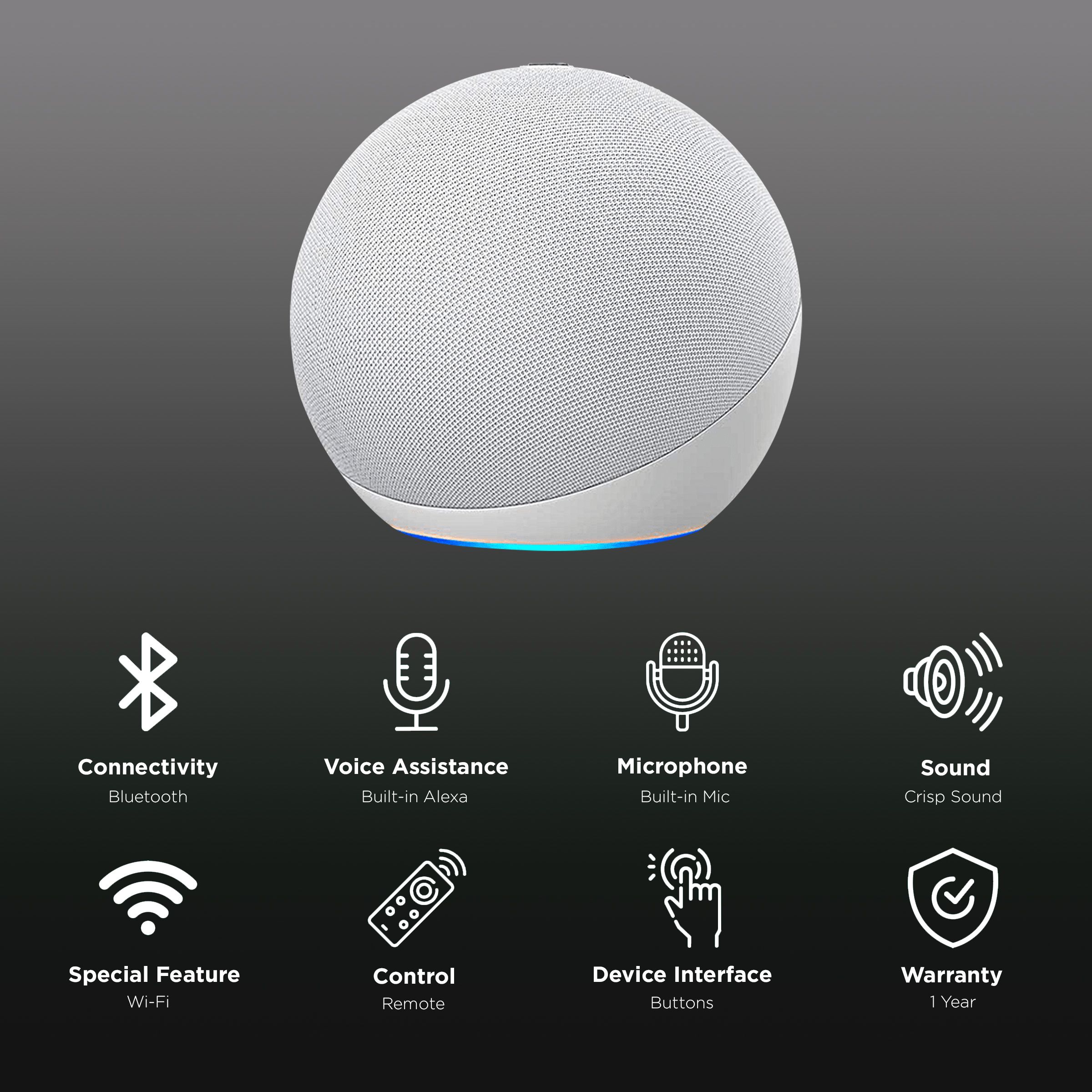 amazon Echo Dot (4th Gen) with Built-in Alexa Smart Wi-Fi Speaker (Controls Smart Devices, White)_2