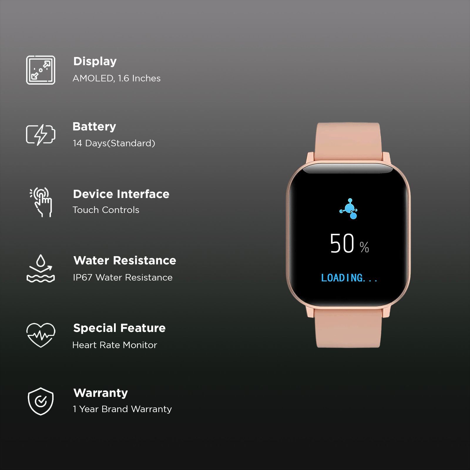 voltmi Smartwatch (24/7 Health Monitoring System, 40mm) (Monitor Body Temperature to Prevent Coronavirus Pneumonia, Dr Senor, Gold)_2