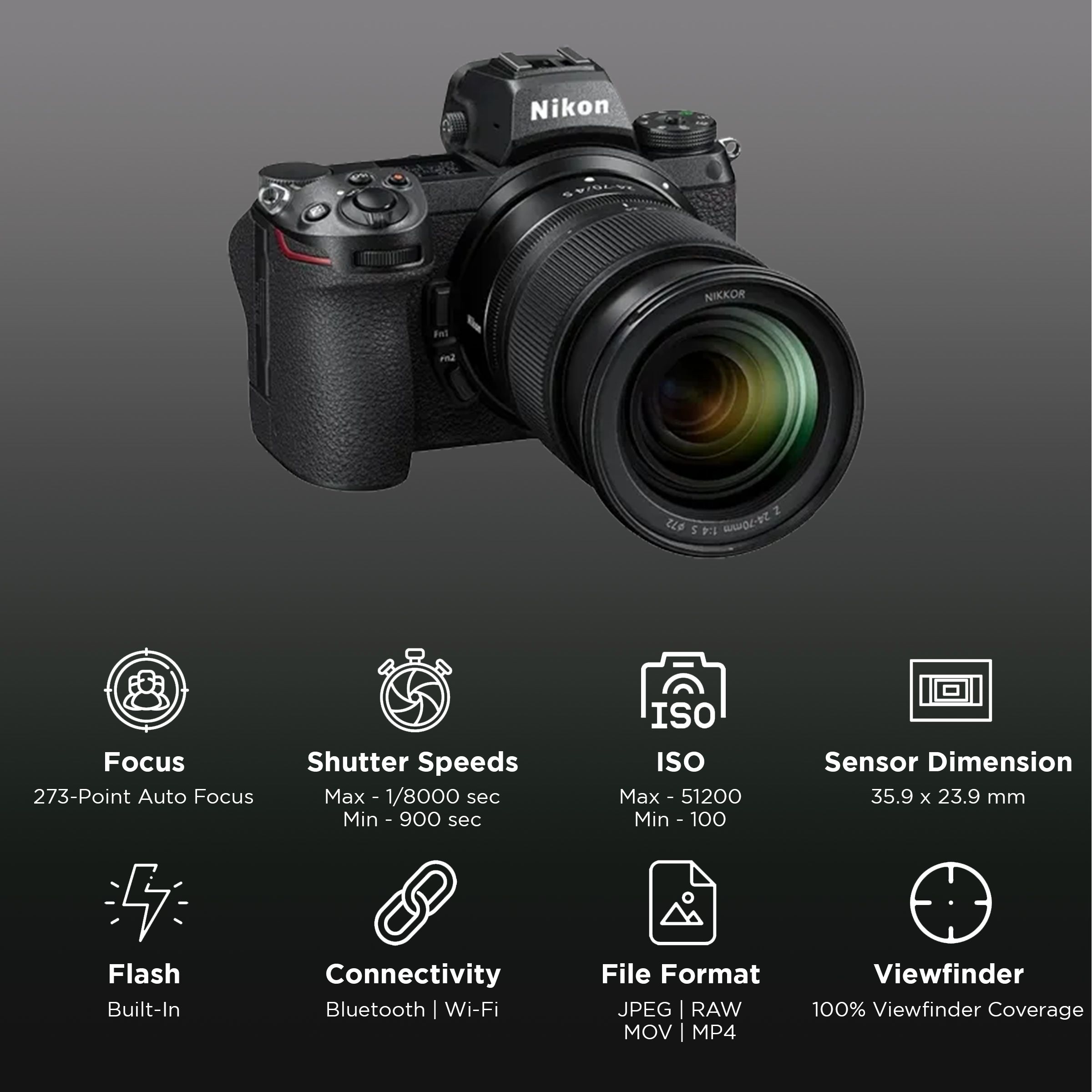 Nikon Z 6II 24.5MP Mirrorless Camera (Body Only, 35.9 x 23.9 mm Sensor, Tilting TFT Touch-Sensitive LCD) Nikon Z 6II 24.5MP Mirrorless Camera (Body Only, 35.9 x 23.9 mm Sensor, Tilting TFT Touch-Sensitive LCD)_3