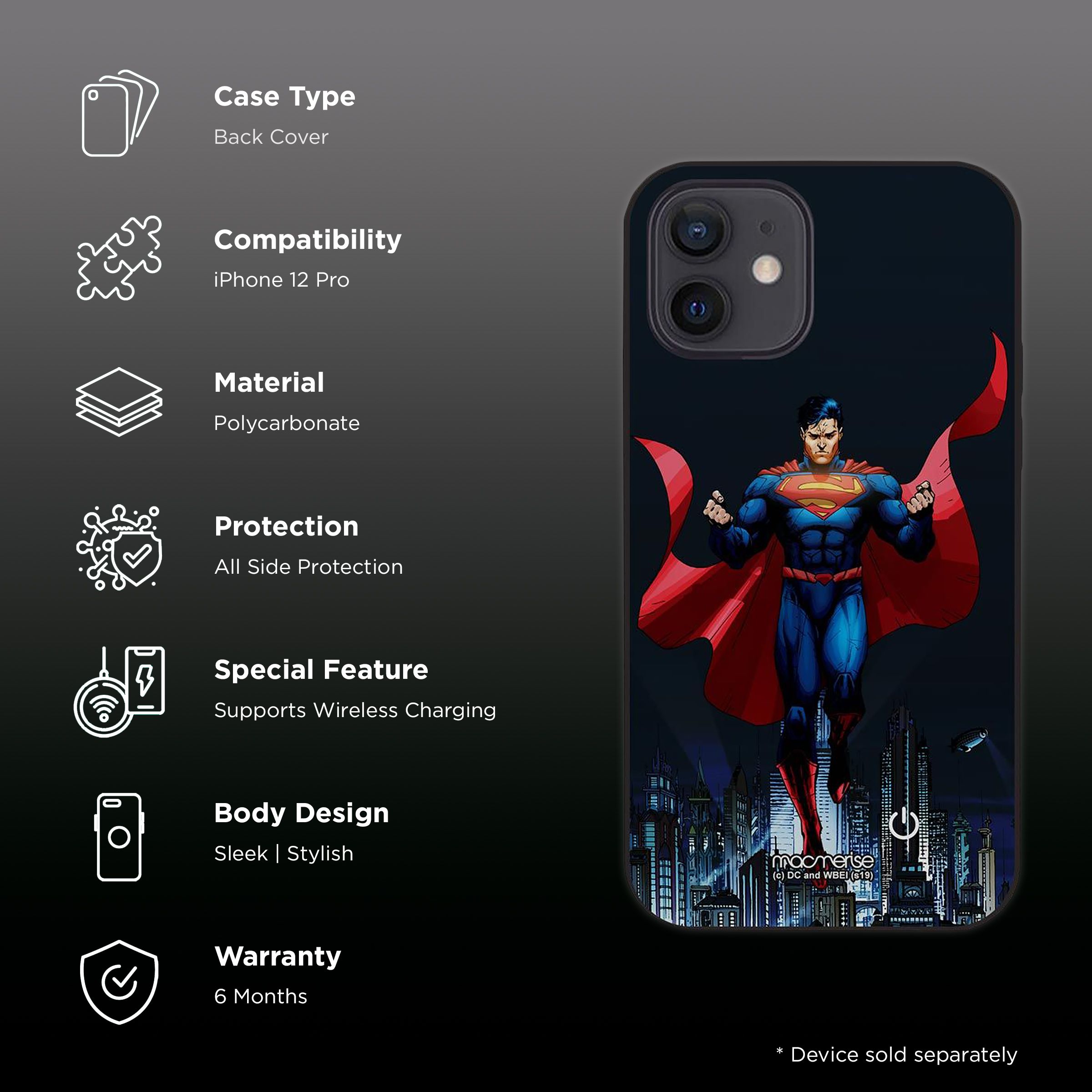 Macmerise Metropolis Savior Hard Polycarbonate Back Cover for Apple iPhone 12 Pro (Supports Wireless Charging, Multi Color) Macmerise Metropolis Savior Hard Polycarbonate Back Cover for Apple iPhone 12 Pro (Supports Wireless Charging, Multi Color)_2