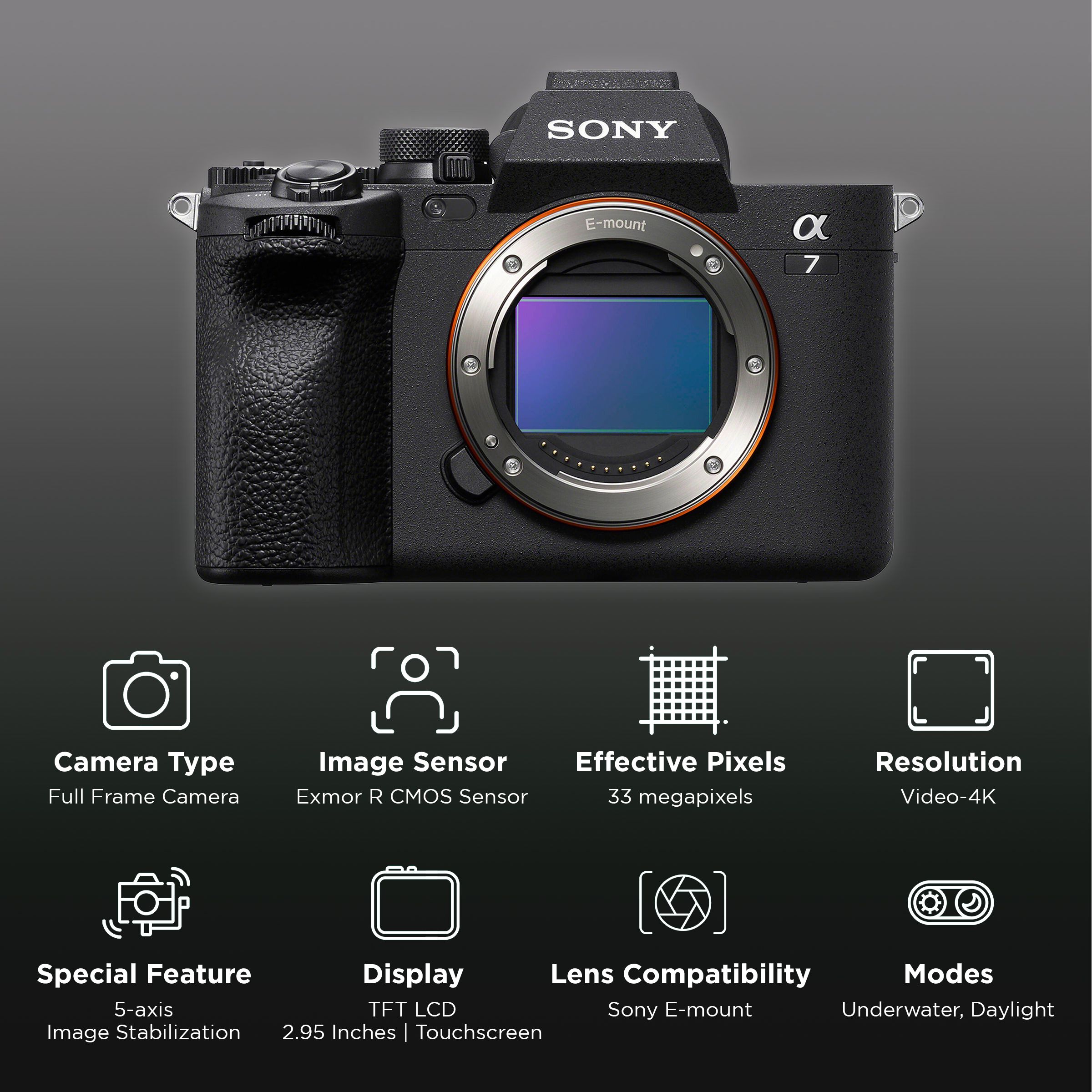 SONY Alpha 7 IV 33MP Full Frame Camera (Body Only, 35.9 x 23.9 mm Sensor, Real-Time Eye Auto Focus) SONY Alpha 7 IV 33MP Full Frame Camera (Body Only, 35.9 x 23.9 mm Sensor, Real-Time Eye Auto Focus)_2