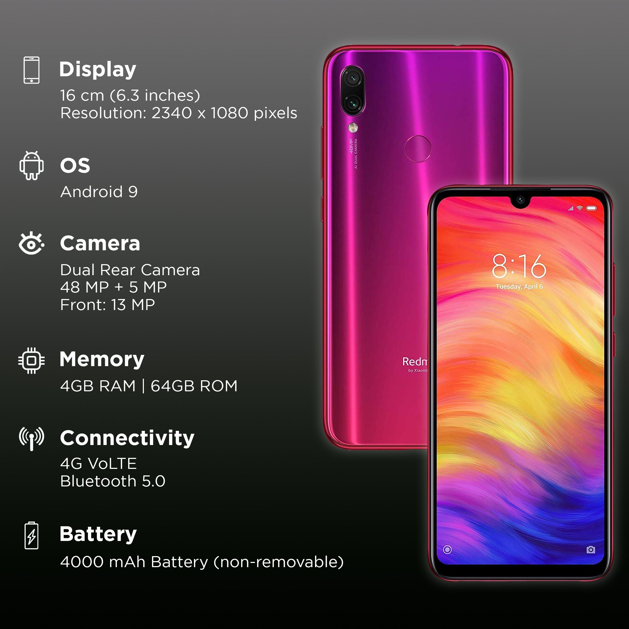 Refurbished Redmi Note 7 Pro (4GB RAM, 64GB, Red) Refurbished Redmi Note 7 Pro (4GB RAM, 64GB, Red)_2