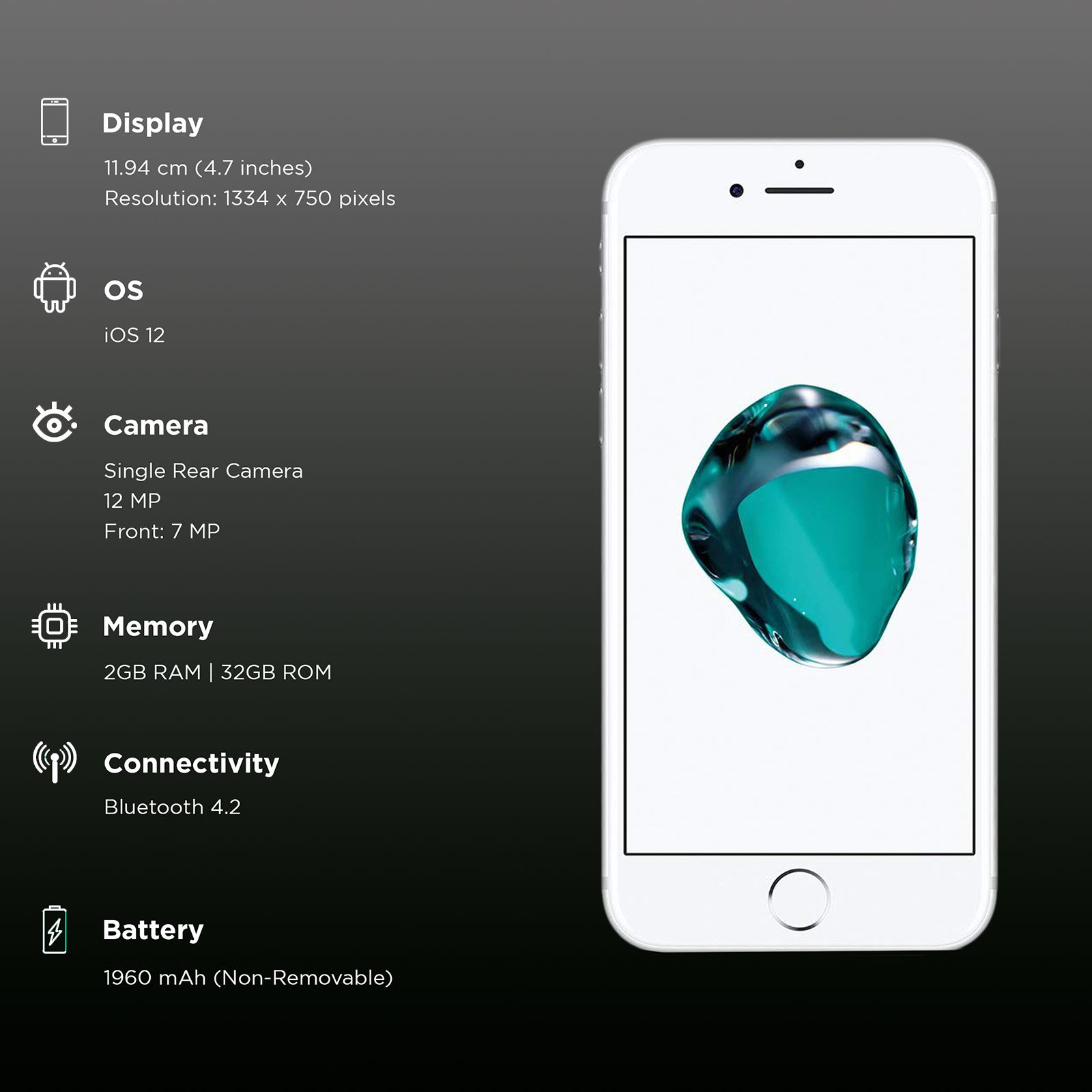Refurbished Apple iPhone 7 (32GB, Silver) Refurbished Apple iPhone 7 (32GB, Silver)_3