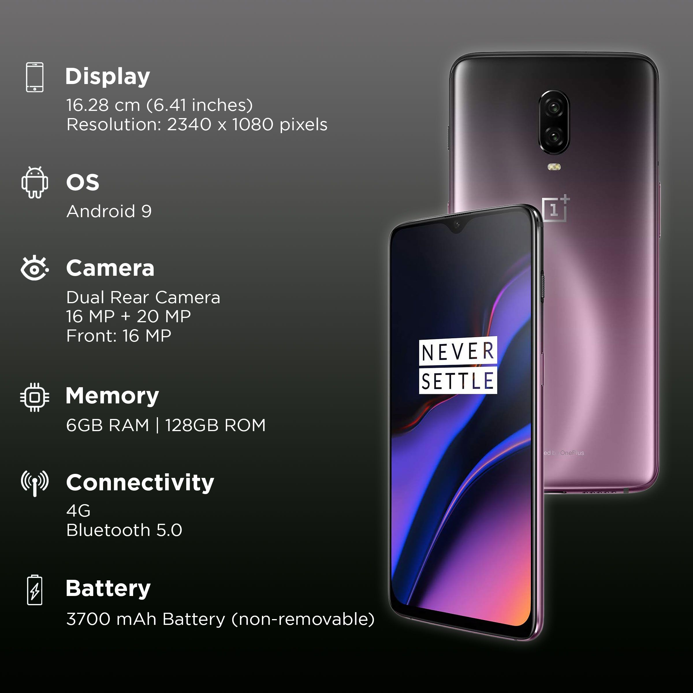Refurbished OnePlus 6T (6GB RAM, 128GB, Thunder Purple)_2
