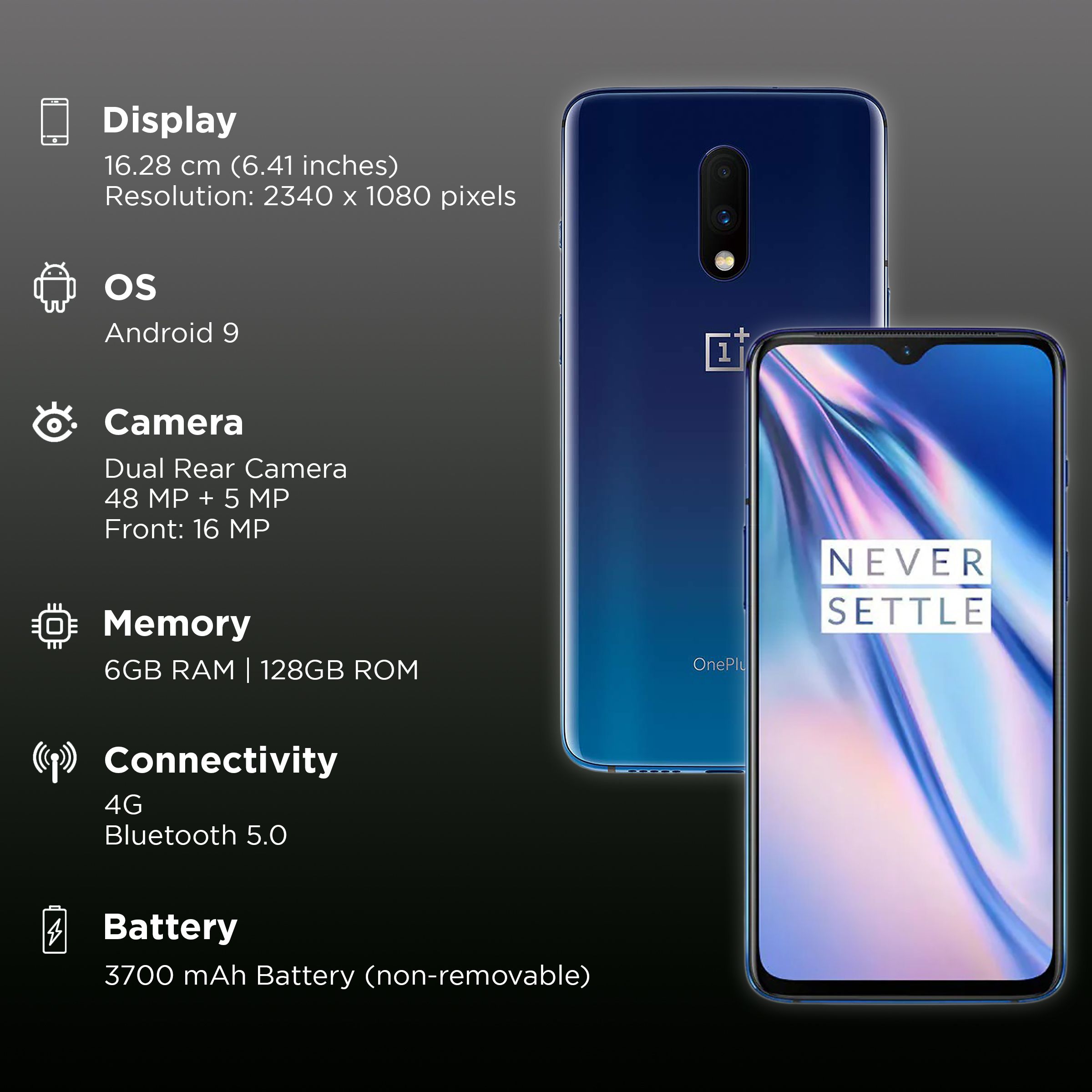 Refurbished OnePlus 7 (6GB RAM, 128GB, Blue)_3