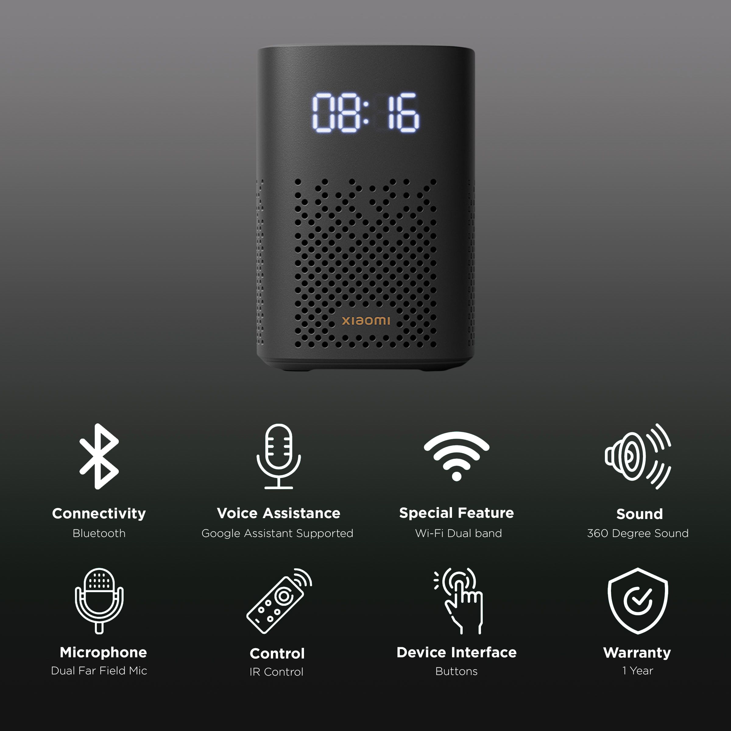 Xiaomi L05G with Google Assistant Compatible Smart Wi-Fi Speaker (360 Degree Surround Sound, Black)_2