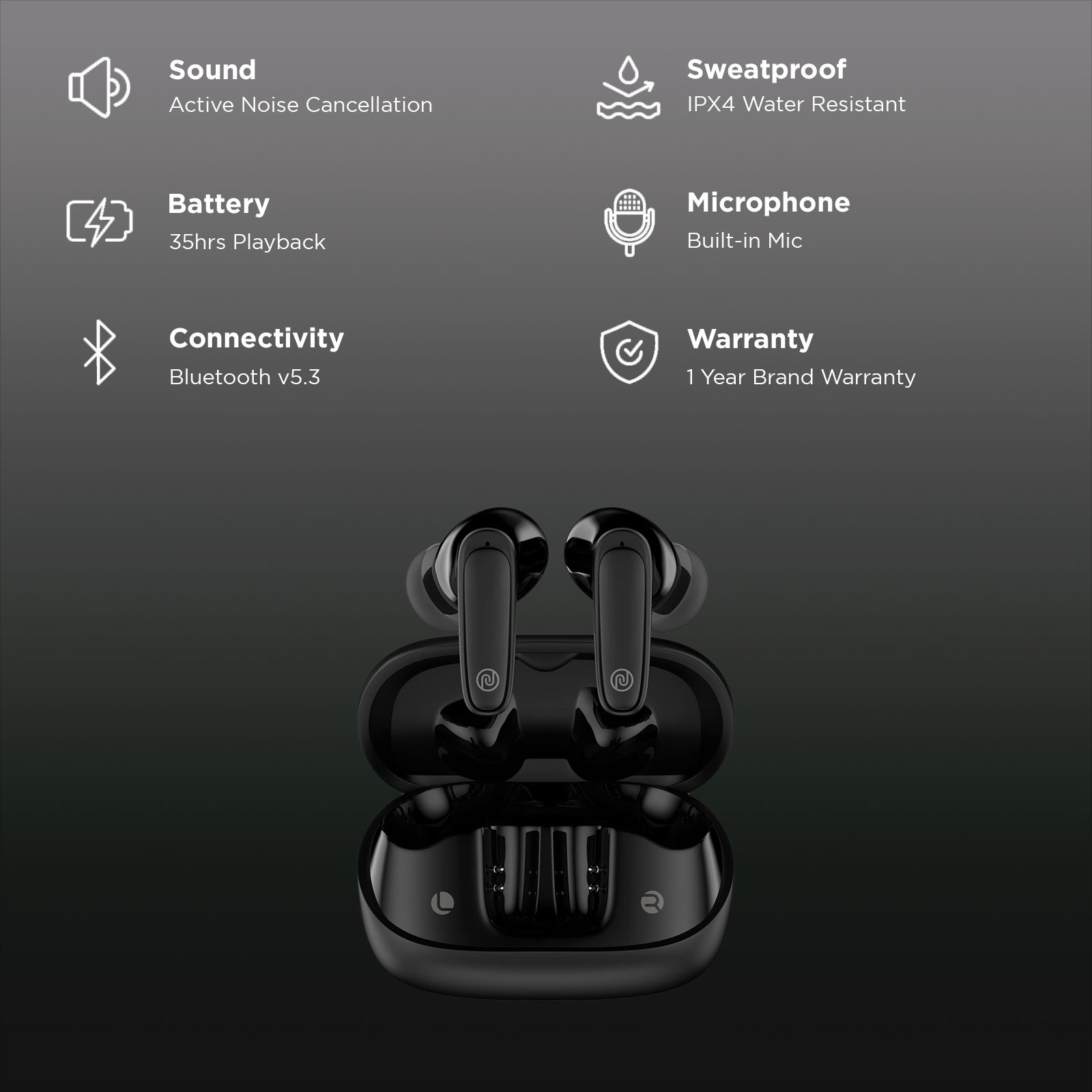 noise Buds X TWS Earbuds with Active Noise Cancellation (12mm Driver, Carbon Black) noise Buds X TWS Earbuds with Active Noise Cancellation (12mm Driver, Carbon Black)_2