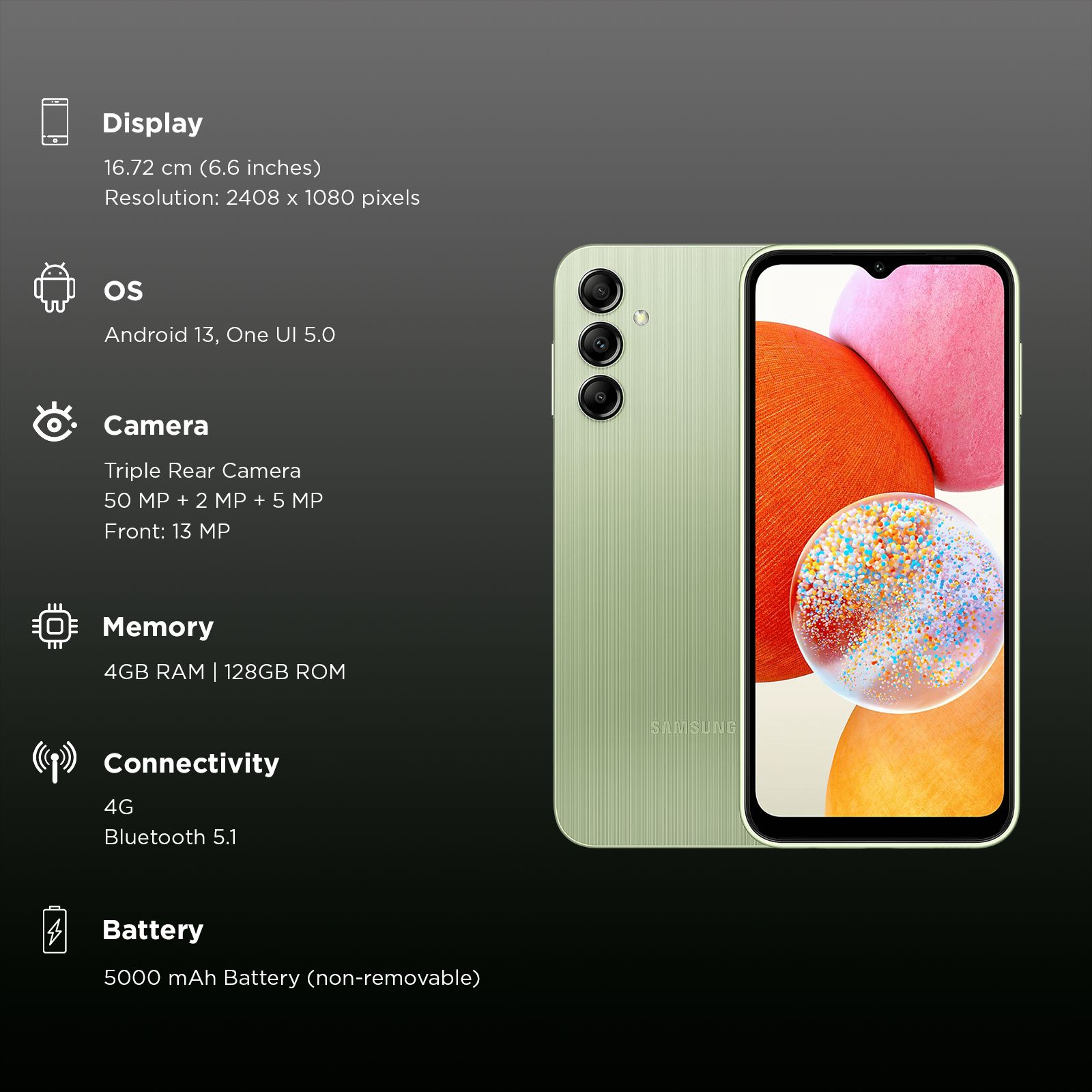 SAMSUNG Galaxy A14 (4GB RAM, 128GB, Light Green) SAMSUNG Galaxy A14 (4GB RAM, 128GB, Light Green)_2