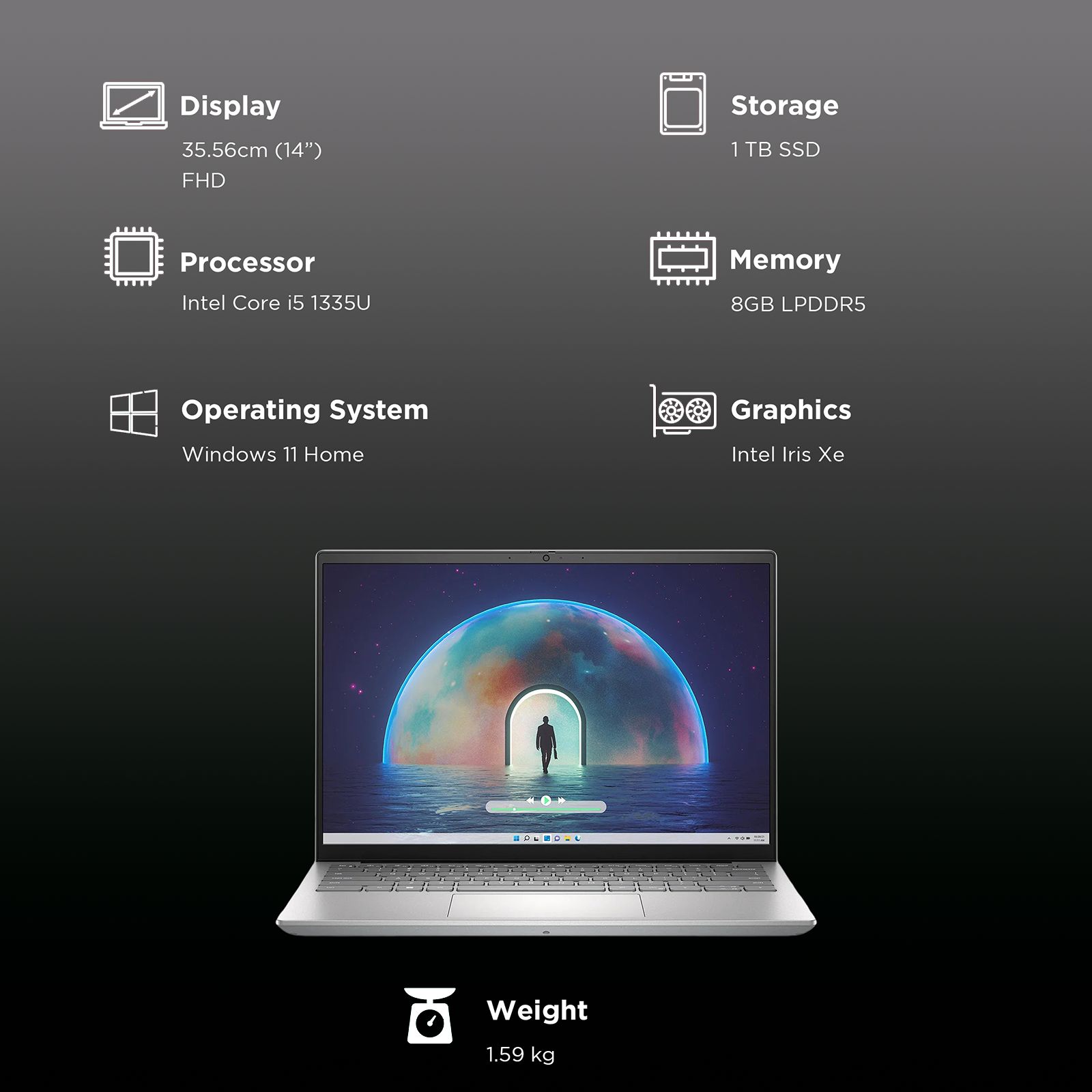 DELL Inspiron 5430 Intel Core i5 13th Gen (14 inch, 8GB, 1TB, Windows 11, MS Office 2021, Intel Iris Xe, FHD Plus Display, Platinum Silver, IN5430NH6KJM01ORS1)_3