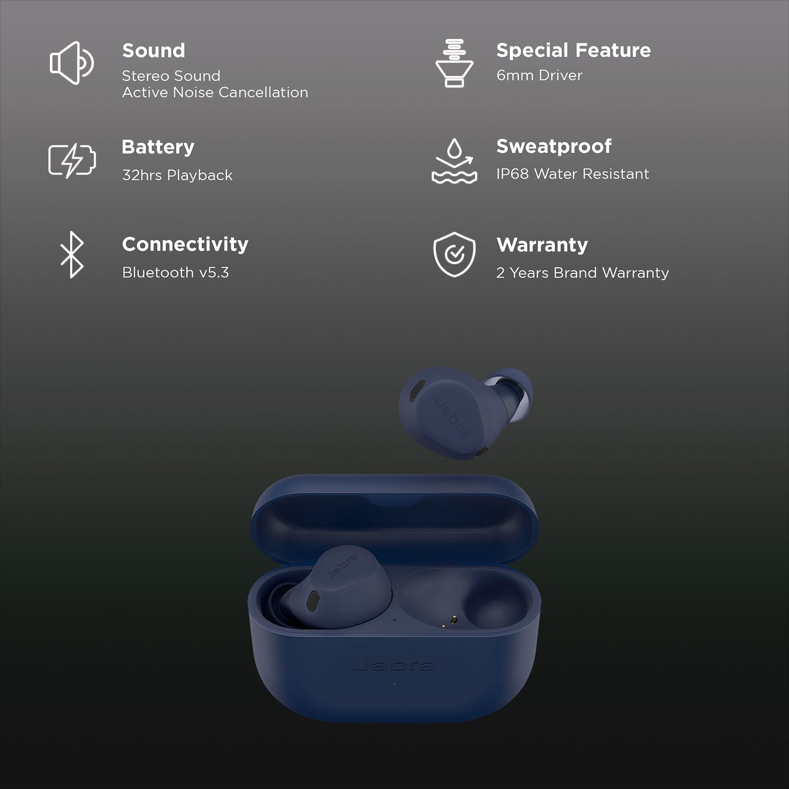 Jabra Elite 8 Active TWS Earbuds with Active Noise Cancellation (IP68 Water and Sweatproof, 32 Hours Playback, Navy Blue)_2