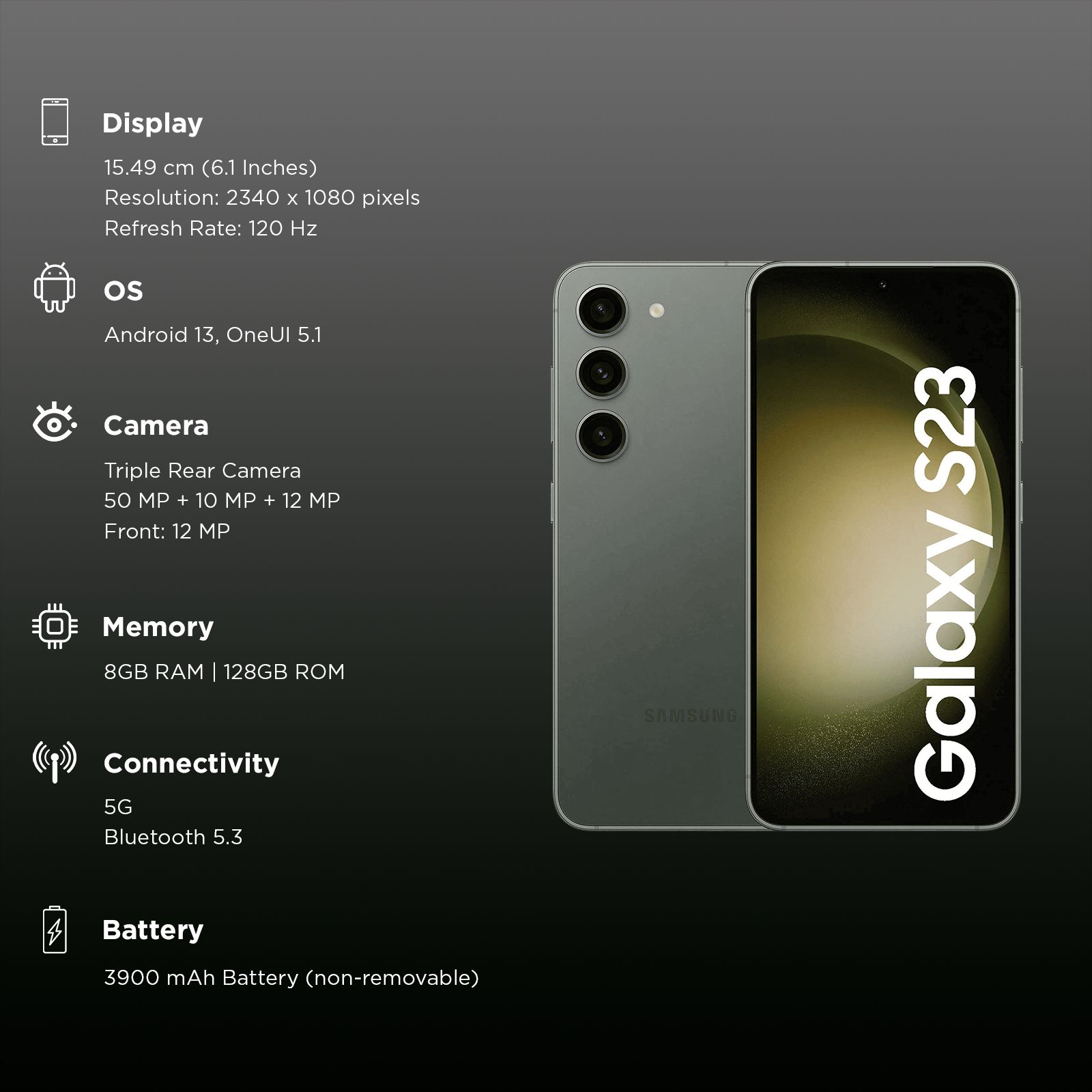 SAMSUNG Galaxy S23 5G (8GB RAM, 128GB, Green) SAMSUNG Galaxy S23 5G (8GB RAM, 128GB, Green)_3