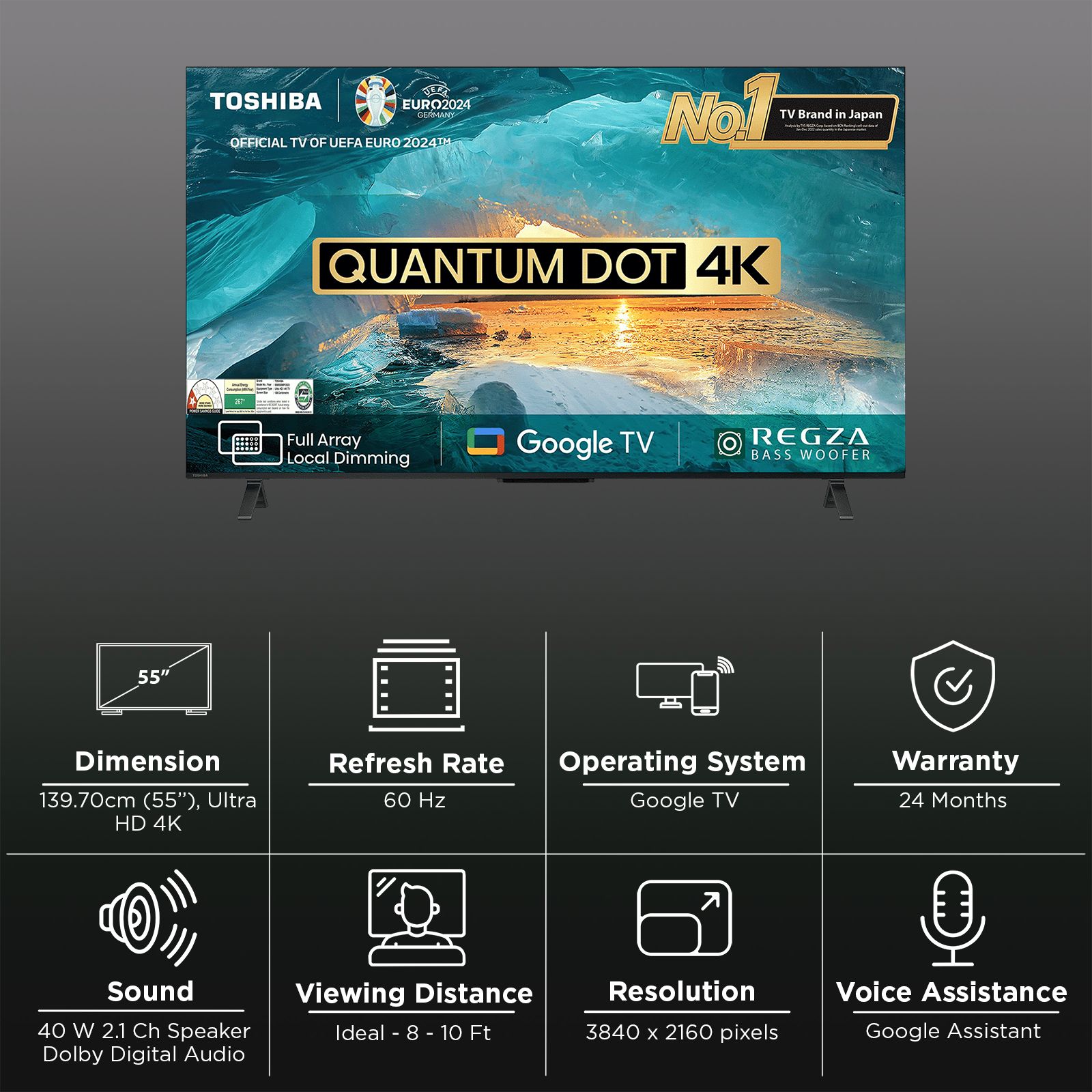 TOSHIBA M550MP 140 cm (55 inch) 4K Ultra HD QLED Smart Google TV with Built-in Google Assistant (2023 model) TOSHIBA M550MP 140 cm (55 inch) 4K Ultra HD QLED Smart Google TV with Built-in Google Assistant (2023 model)_3